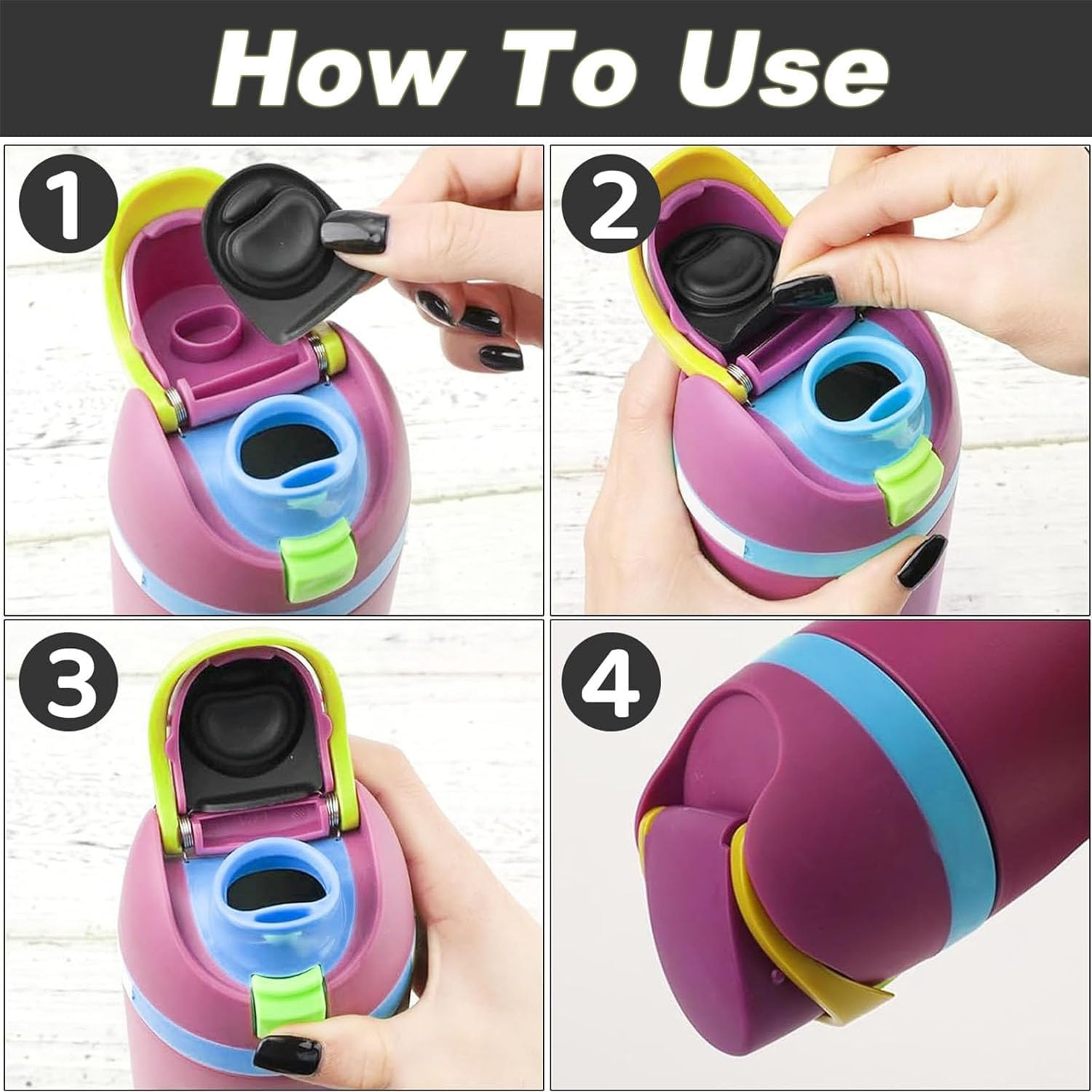 12Pcs Water Bottle Seal Replacement Stopper Compatible with Owala Freesip 24/32/40 Oz, Silicone Seal Bottle Cap Replacement Parts, Cap Mouth Plug Gasket Accessories for Owala (Gray) image number 5