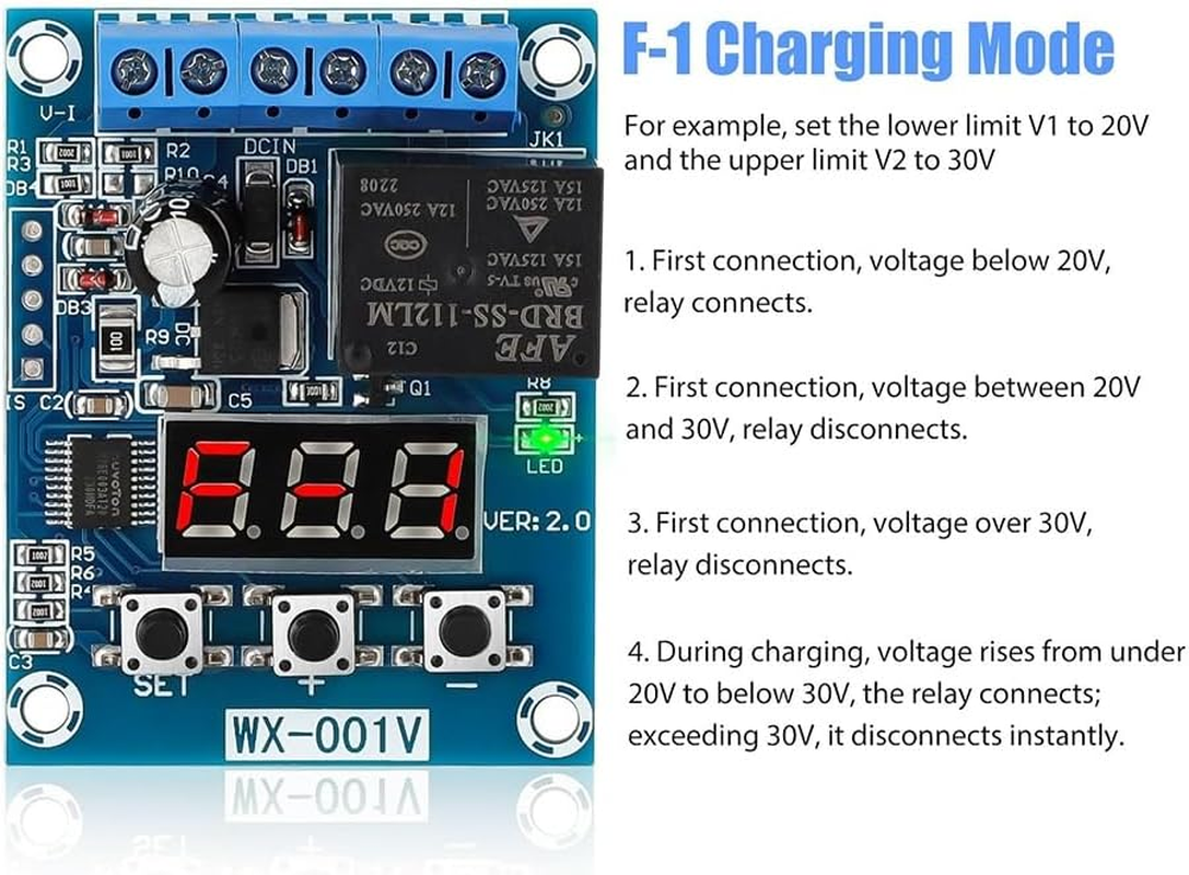 1PCS Low Voltage Cutoff, Battery Voltage Monitor Module DC 12V Low Voltage Cut off Charge Discharge Protection Board