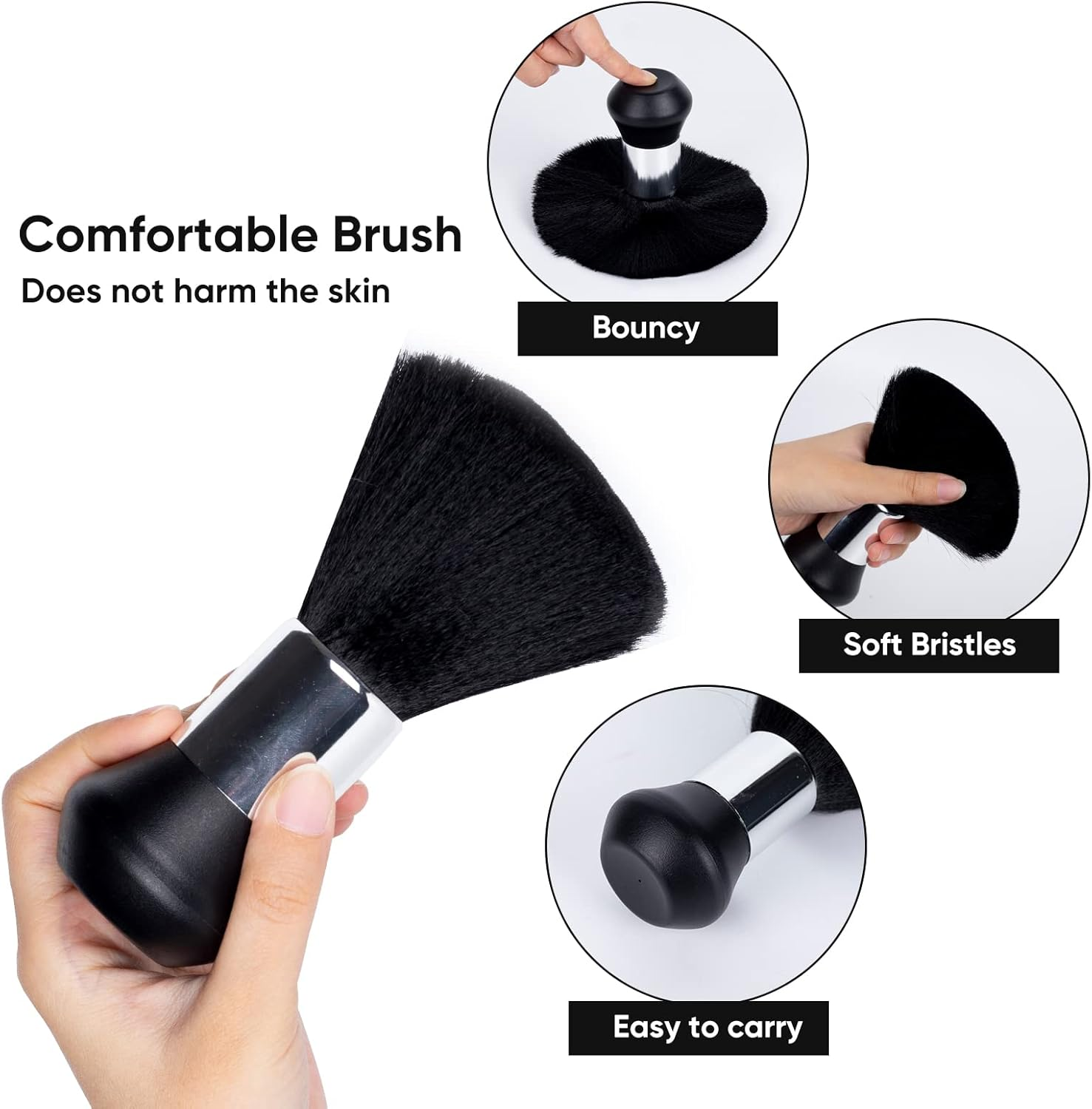 Meinraum Hairdressing Cape Adult with Hairdresser Waterproof Hairdressing Cape Neck Brush Adjustable Press Stud Hair Cutting Cape Black Hairdressing Set for Household Salon Hair Cutting, Black, One Size image number 3