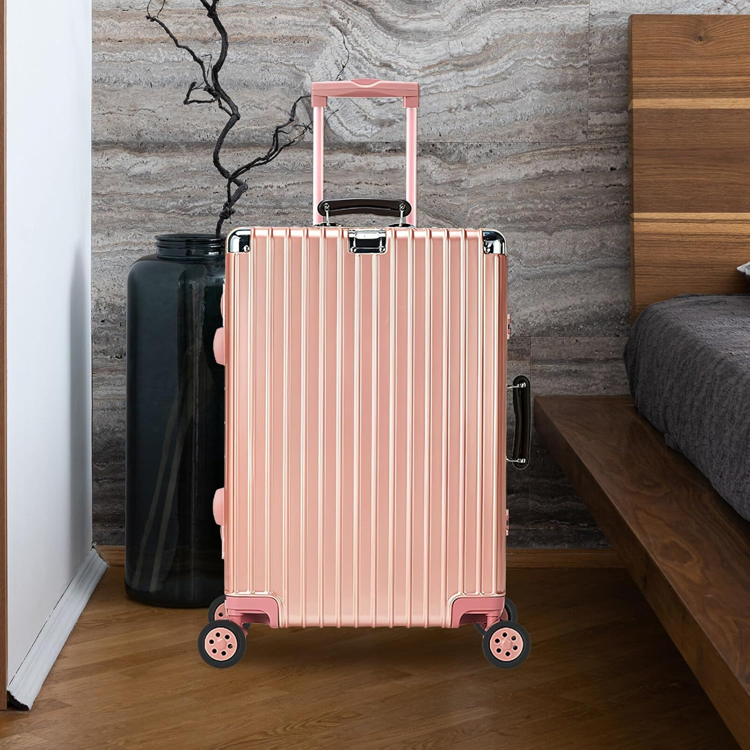 Healvian 8Pcs Travel Suitcase Wheels Covers Rubber Luggage Wheel Covers Suitcase Wheel Protectors