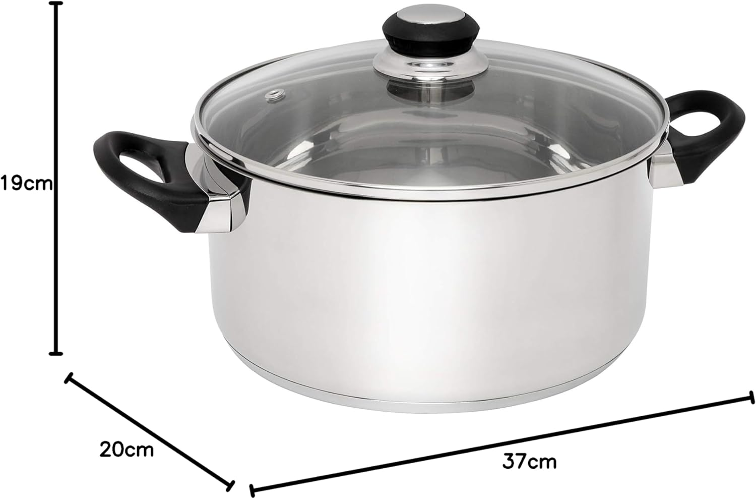 Wiltshire Classic Casserole with Glass Lid, 24 Cm Diameter, Stainless Steel