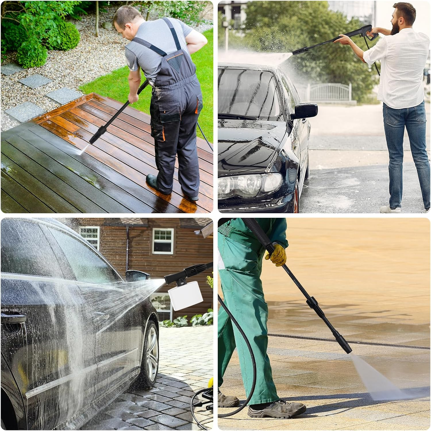 ADVWIN Pressure Washer 3800PSI, 2200W Electric High Power Washer Adjustable Pressure Max 8L/Min, with Spray Gun/8M Hose, Cleaner Machine for Cars Fences Driveways Patios Home Cleaning image number 4