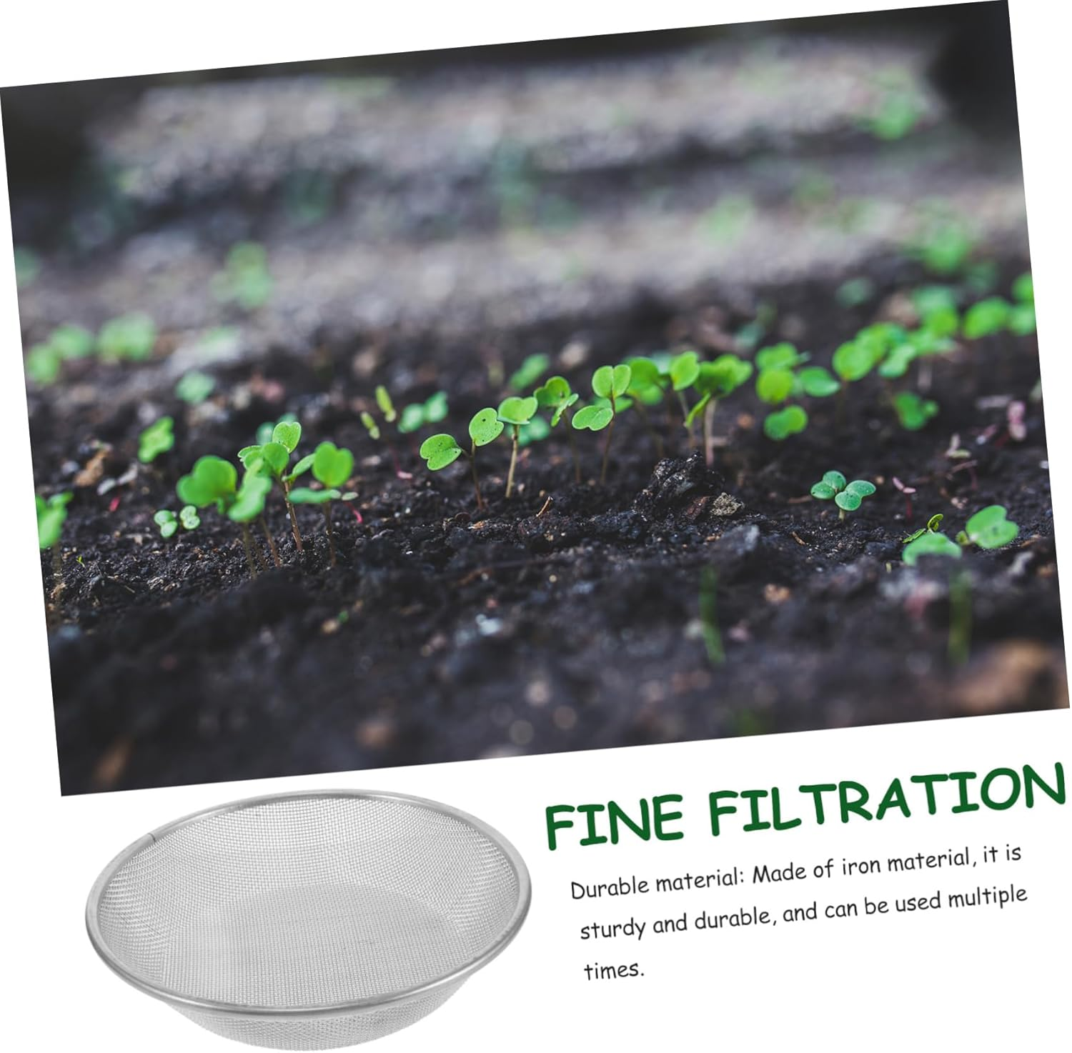 CAXUSD Fine Mesh Soil Sifter for Garden Tool Multipurpose Strainer for Women Gardening Gloves Bucket Compatible image number 3