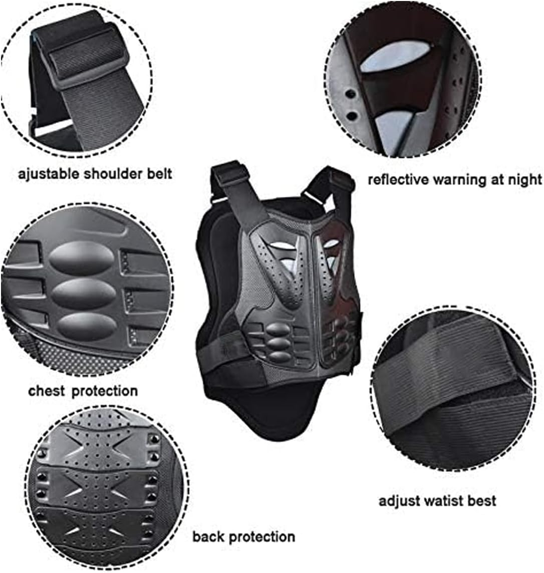 AIMALL Youth Motocross Armor Vest, Low - Profile Motorcycle Protector with Adjustable Straps, PP Shell & Shock - Absorbing Foam, Chest/Back/Shoulder Protection for off - Road Sports image number 4