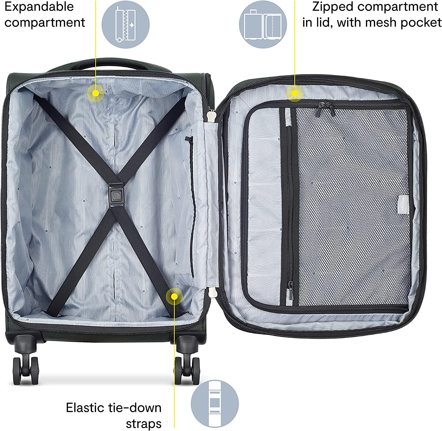 DELSEY Paris Sky Max 2.0 Softside Expandable Luggage with Spinner Wheels image number 5