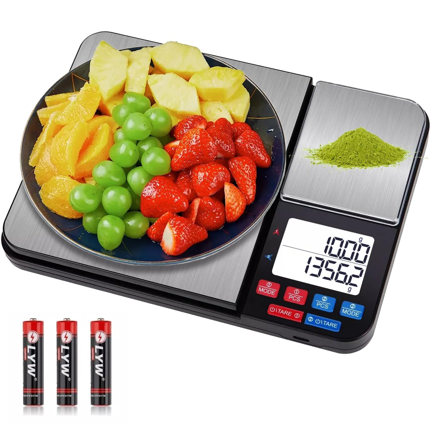 Dual Platform Digital Kitchen Scale [10Kg/0.01G] High Precision Stainless Steel Food Scale with LCD, Tare Function for Baking, Coffee, Jewelry & Medicine image number 5