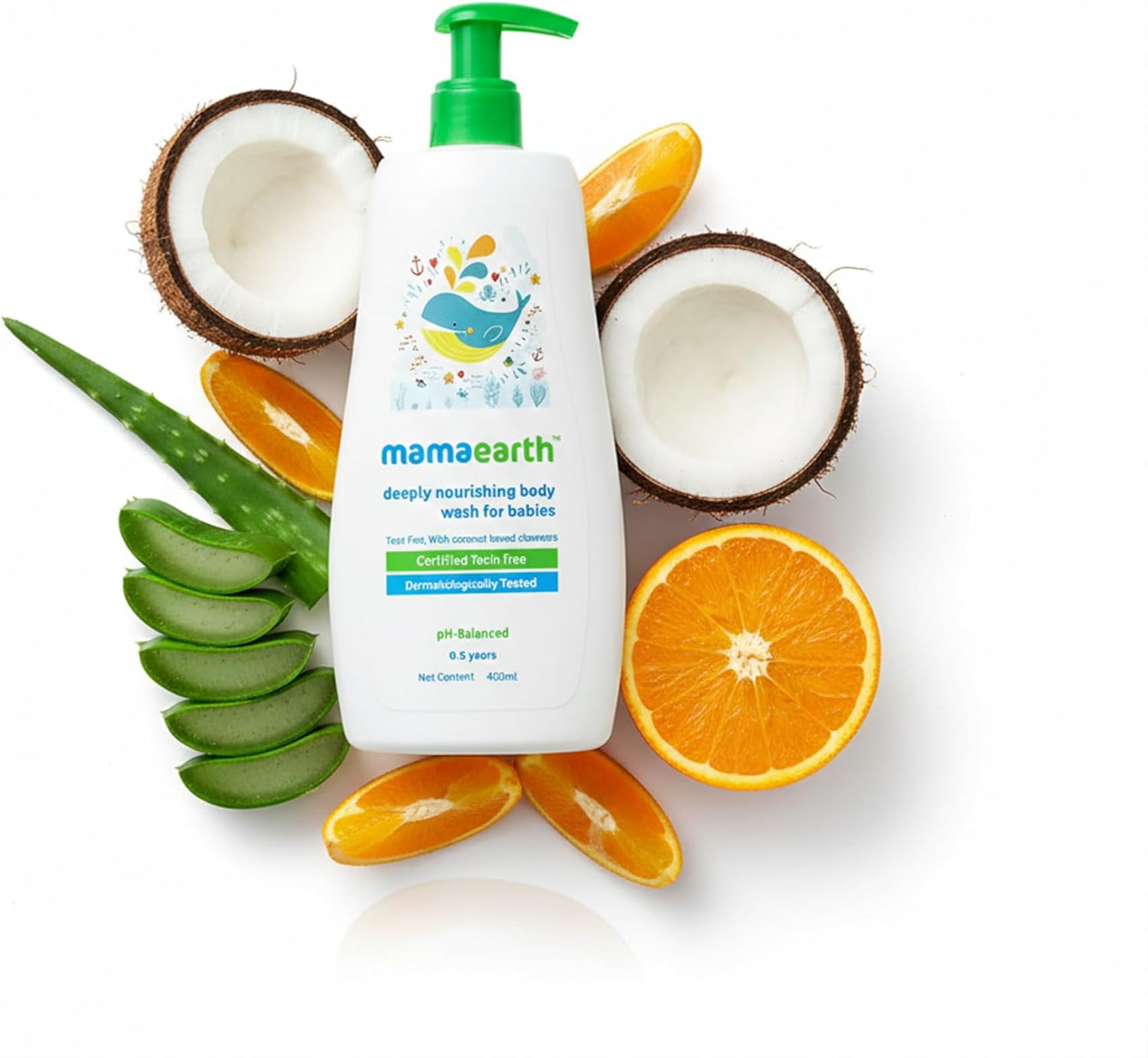 Mamaearth Deeply Nourishing Baby Body Wash | Tear Free Formula with Natural Cleansers | Hydrating Coconut & Jojoba Oil | Moisturizes Delicate Skin of Babies | 13.53 Fl Oz (400Ml) image number 3