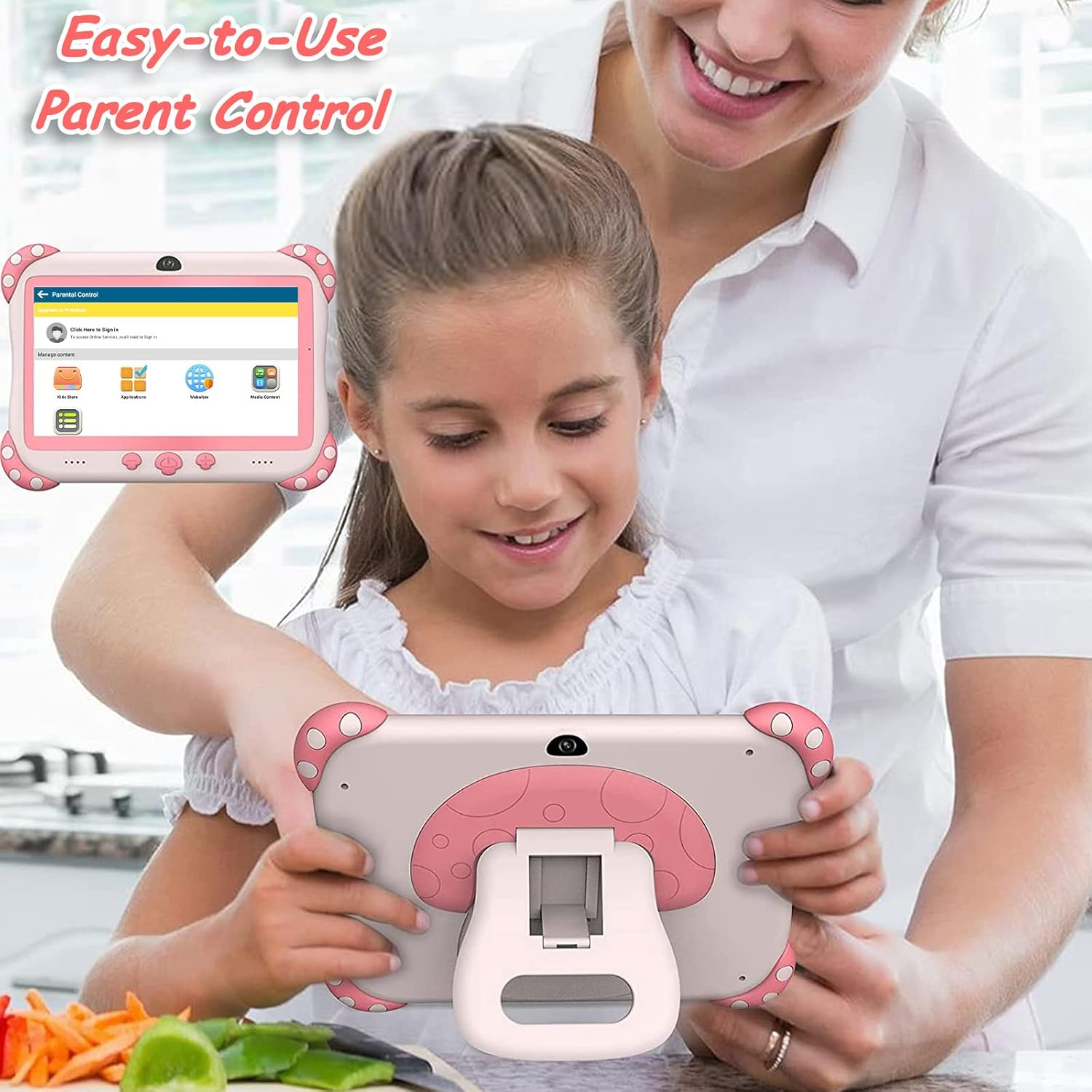 Kids Tablet Android 7 Inch Toddler Tablet for Kids with Wifi Dual Camera Parental Control 32GB ROM 128GB Expand Children'S Tablets with Kid Software Educational Games Ages 3 to 14 Years(Pink) image number 5