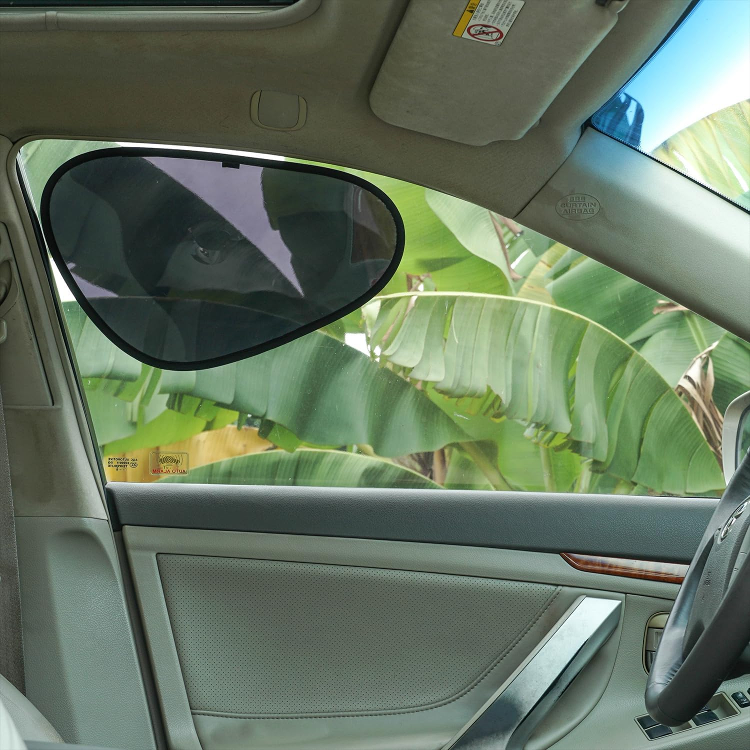 TFY Car Side Window Sun Shade - Static Cling Dark Transparent Film for Low-Angle Sunlight, UV Protection, Heat Reduction, Easy Install & Removable Sun Visor for Driver and Passenger, 2 Pieces image number 2