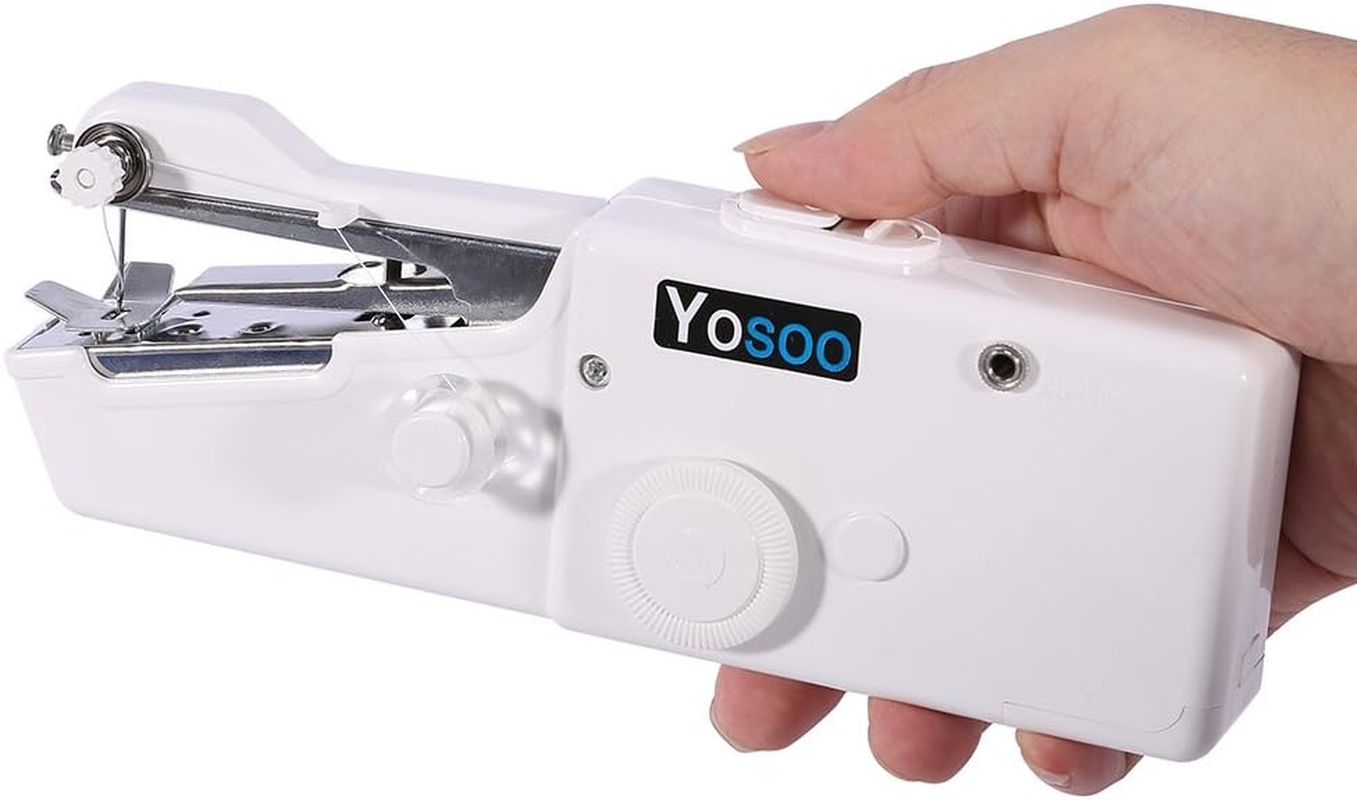 Hand-Held Lightweight Sewing Machine, White, Portable for Home Office Desk DIY Sewing image number 2