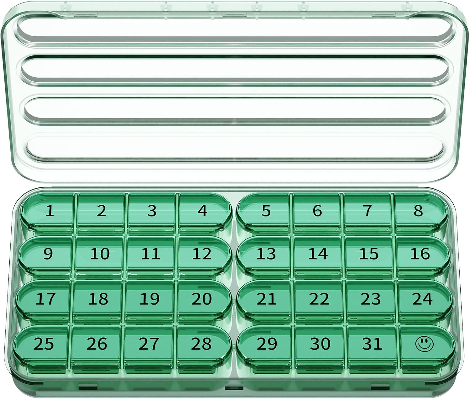 Zoksi Monthly Pill Organizer 1 Time a Day, 30 Day Pill Box Organizer Once a Day, One Month Large Pill Case for Travel, 31 Day Daily Medcine Container for Vitamins, Supplement & Medication (Pink)