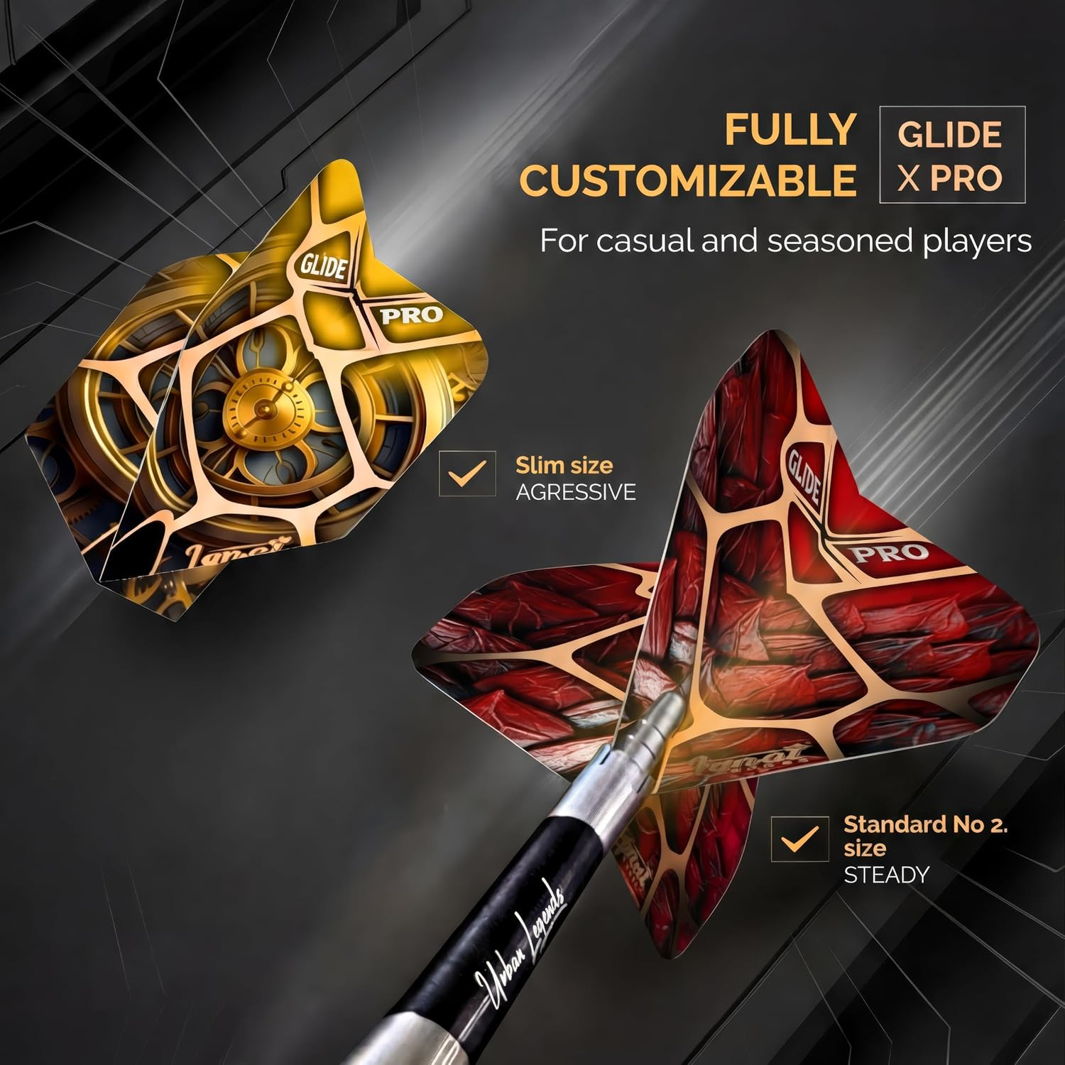 Ignatgames Premium Steel Tip Darts &ndash; 3/6/12 Pack Brass Barrels with Aluminum Shafts, 16 Glidexpro Flight Set, Tool Kit & Giftable Case - Manhattan Midnight image number 6