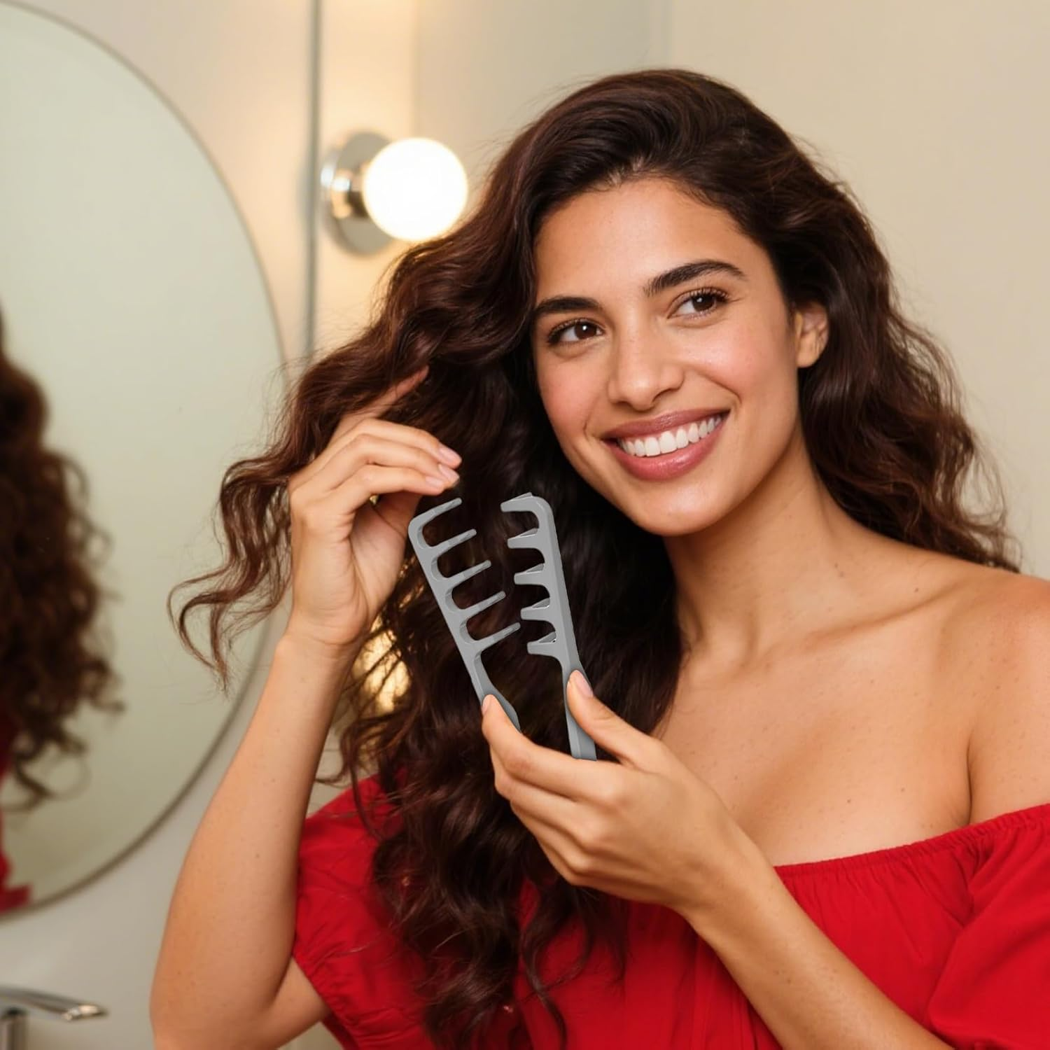 Texture Comb, Lightweight Material, ABS, Volumizing Wide-Tooth Hair Styling Comb, Roots Volume Tool, Versatile Application, for Salon, Home Use, Men, Women image number 5