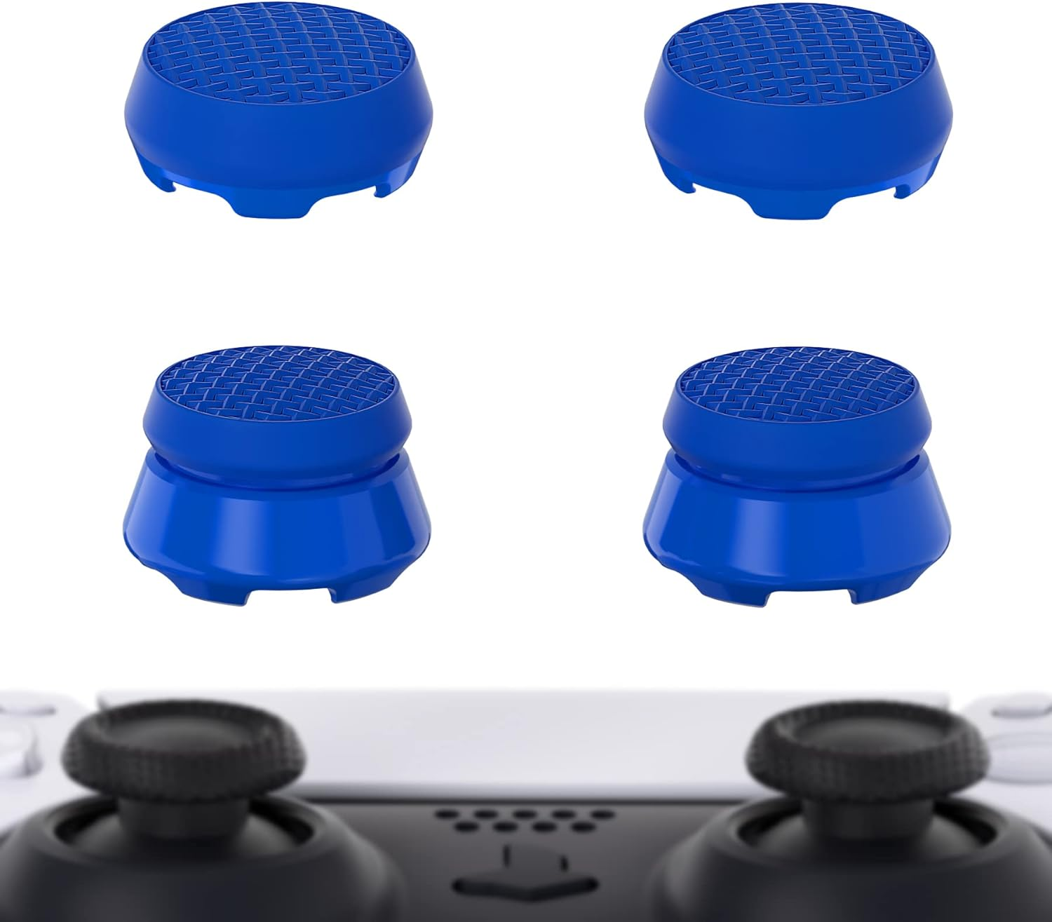 Playvital Thumbs Pro Armor Thumbstick Extender for Ps5 Wireless Controller Thumb Grips, Joystick Caps Grip for Ps5 Controller - 2 High Raise and 2 Mid Raise Dome - Black
