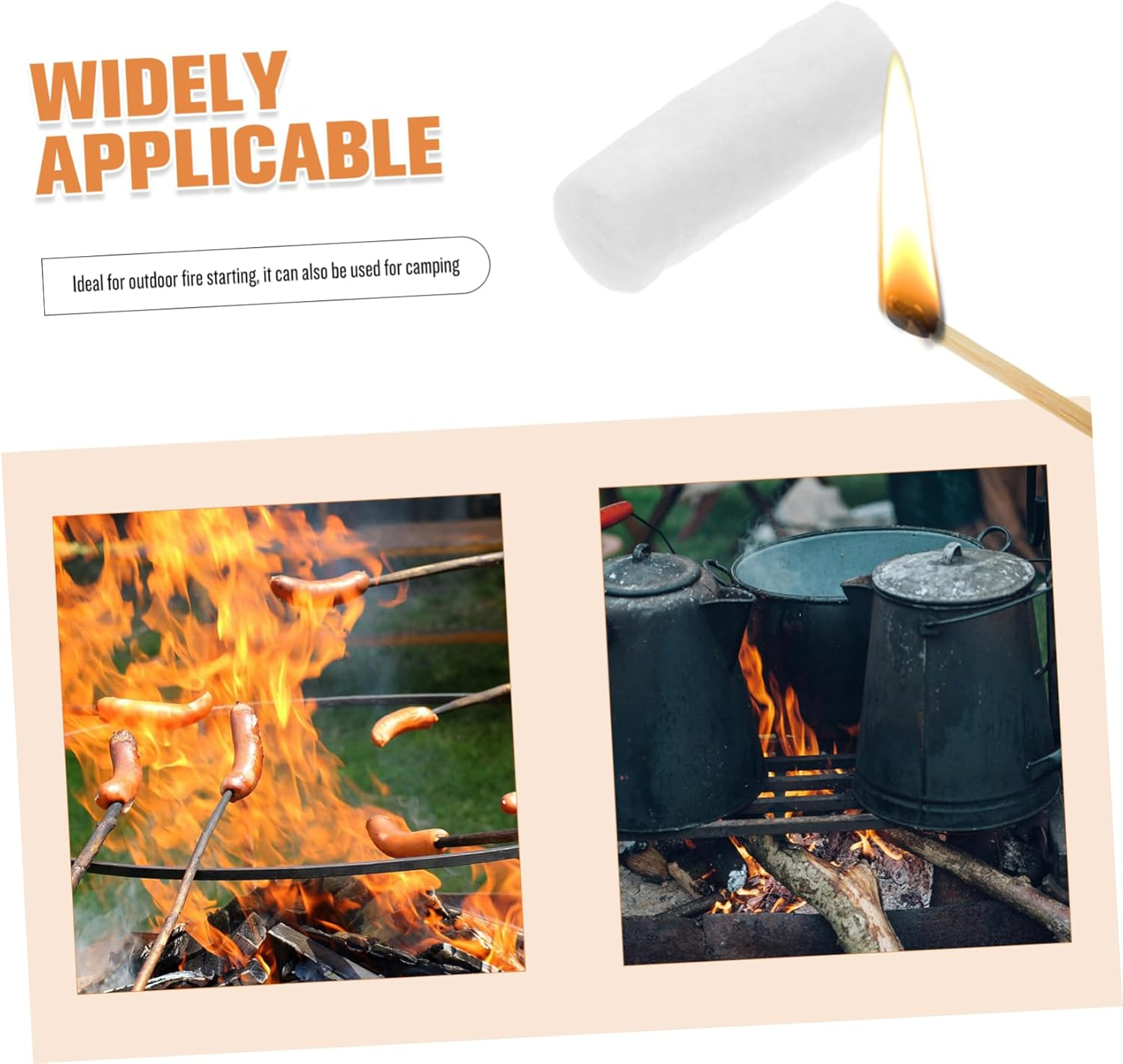 10Pcs Fire Kit Survival Emergency Fire Starter Pulp Cotton Wicks for Candle Making image number 5