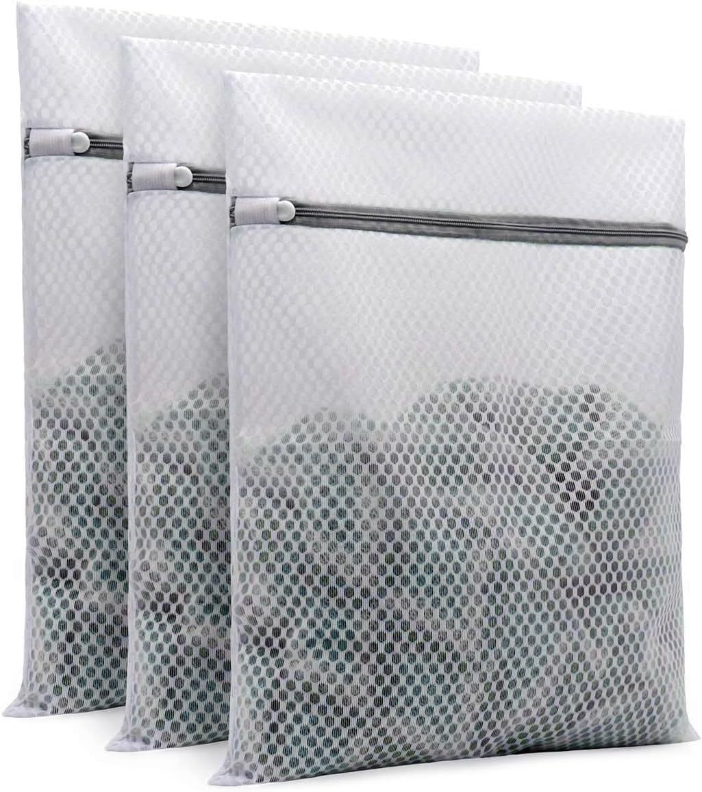 Mumoo Bear 3Pcs Durable Honeycomb Mesh Laundry Delicates Bags Lingerie Bags for Delicates, 12X16 Inch Suitable for Washing Machines and Dryers,Enhanced Design for Superior Garment Protection image number 5