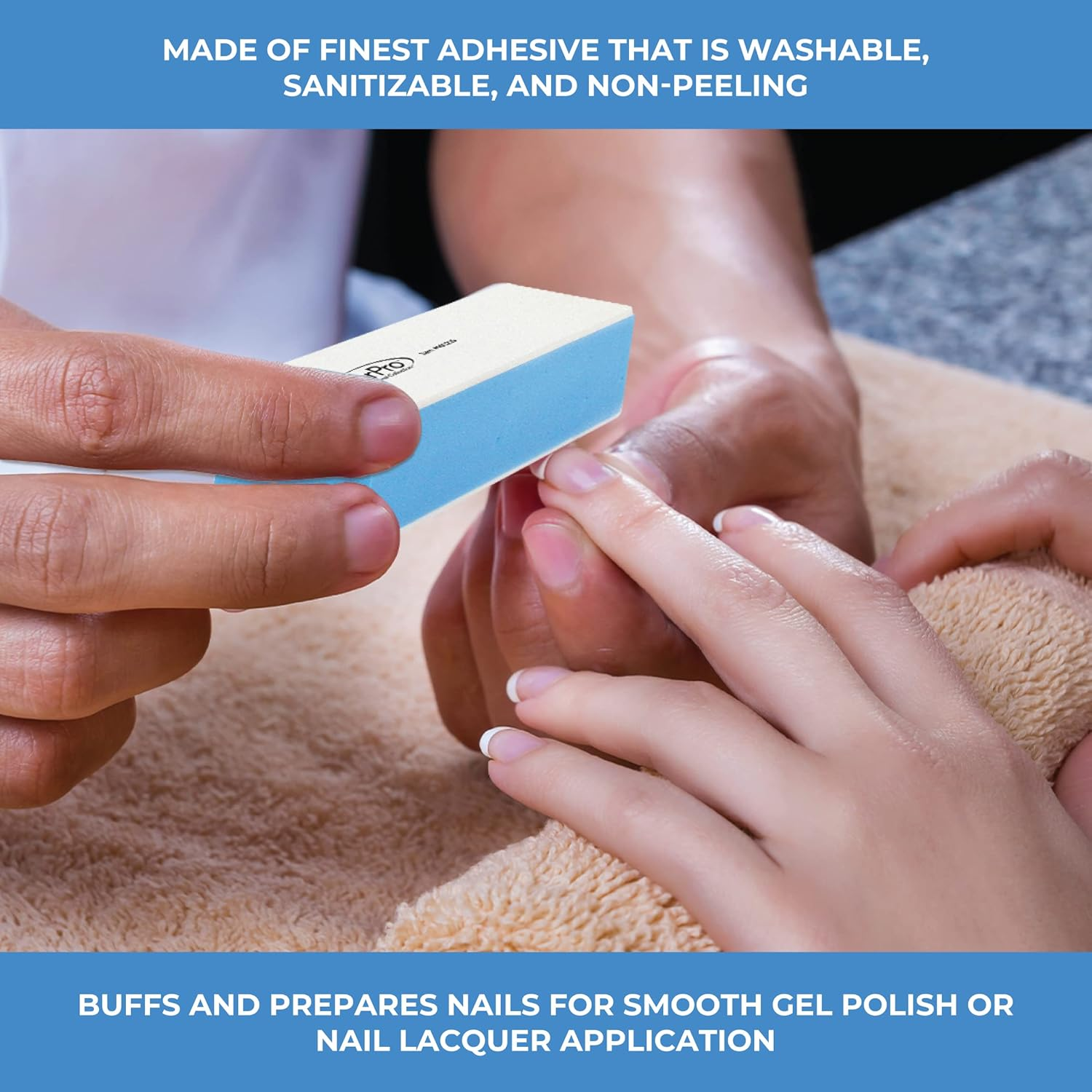 Forpro Professional Collection Miracle Buff & Shine - Grey 400/White 4000 Grit- Twelve (12) Double Sided Manicure & Pedicure Buffers - 1&rdquo; H X 1.375&rdquo; W X 3.75&rdquo; L image number 2