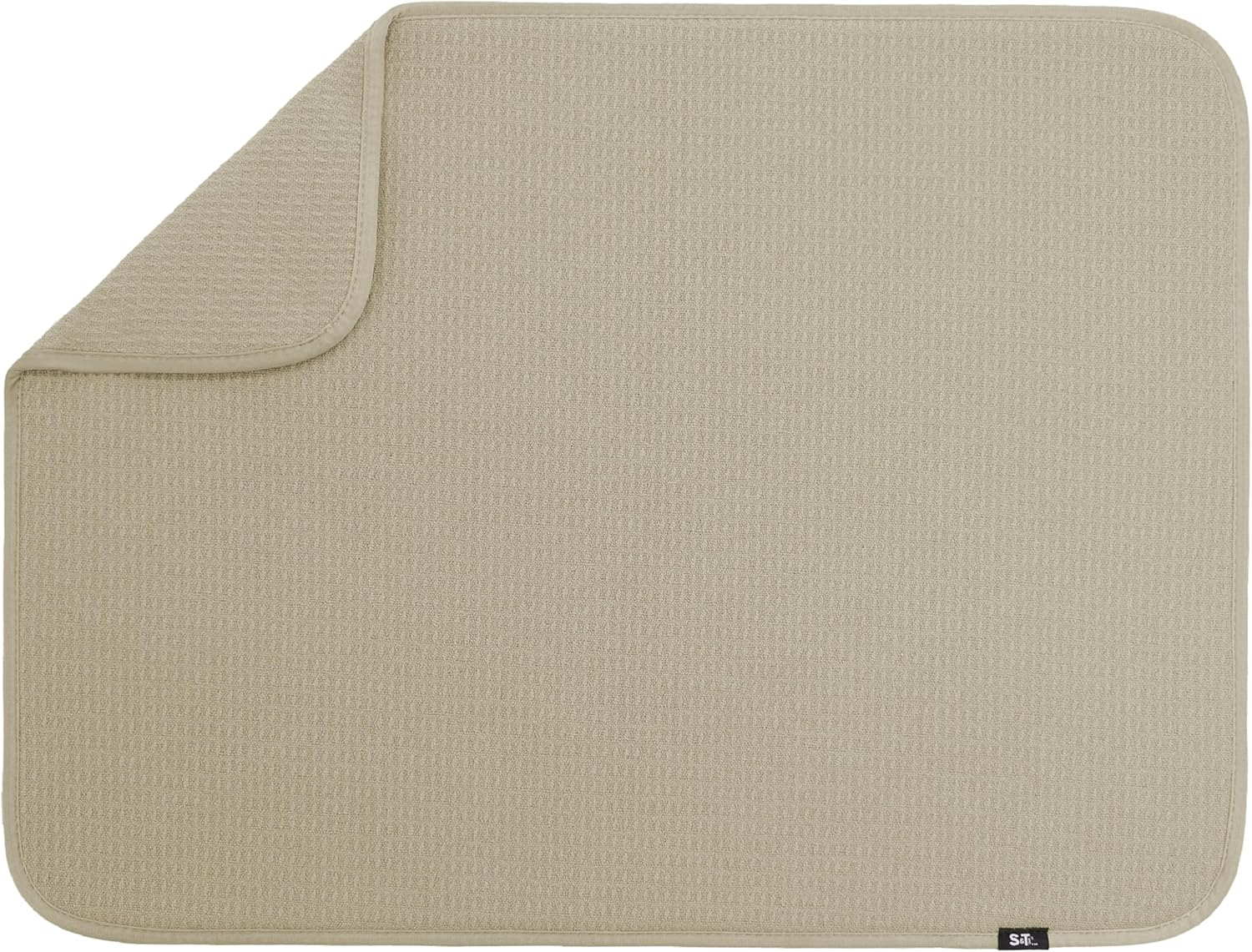 S&T INC. Dish Drying Mat XL, Highly Absorbent Microfiber Kitchen Counter Mat, Dish Drying Pad for Dishes, Utensils, Pots and Pans, Extra Large 18" X 24", Pure Cashmere image number 4