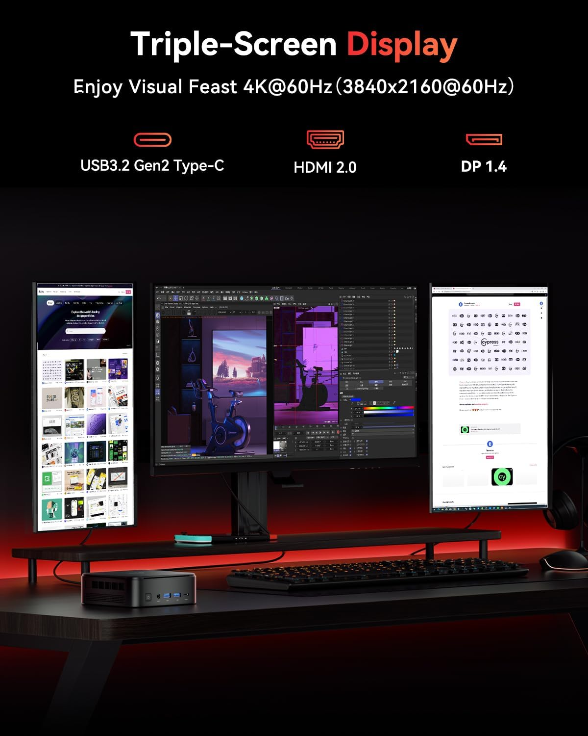 KAMRUI E3B Mini PC, AMD Ryzen 5 7430U (6C/12T, up to 4.3Ghz), 32GB DDR4 512GB M.2 SSD Mini Computers, Micro Pc, Gigabit Ethernet/4K Uhd/Wifi 6/Bt5.2/Vesa/Home/Business Mini Desktop Computer image number 1