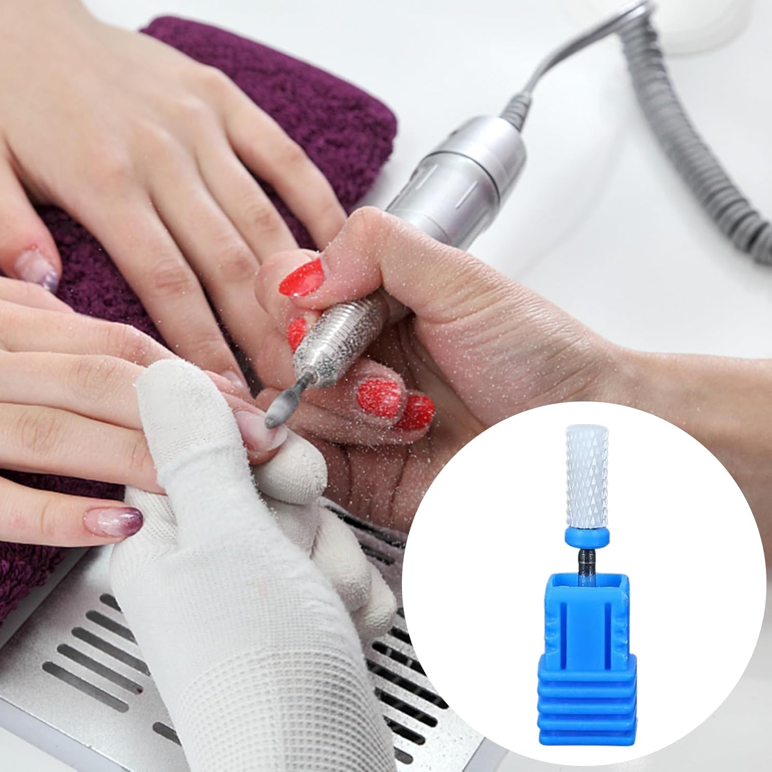 Nail Drill Tips,Professional Nail Drill Ceramic Bits - Bits for Art Polishing Grinding Head, Rotary Burr Head Cuticle Clean File for Nails - Small Pointed Tip image number 5