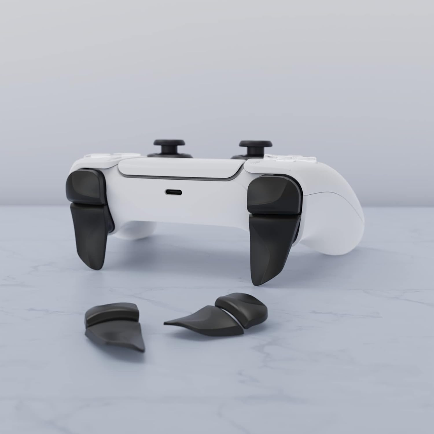 Playvital Blade 2 Pairs Shoulder Buttons Extension Triggers for Ps5 Controller, Game Improvement Adjusters for PS Portal Remote Player, Bumper Trigger Extenders for Ps5 Edge Controller - Black - Chameleon Green Purple image number 3