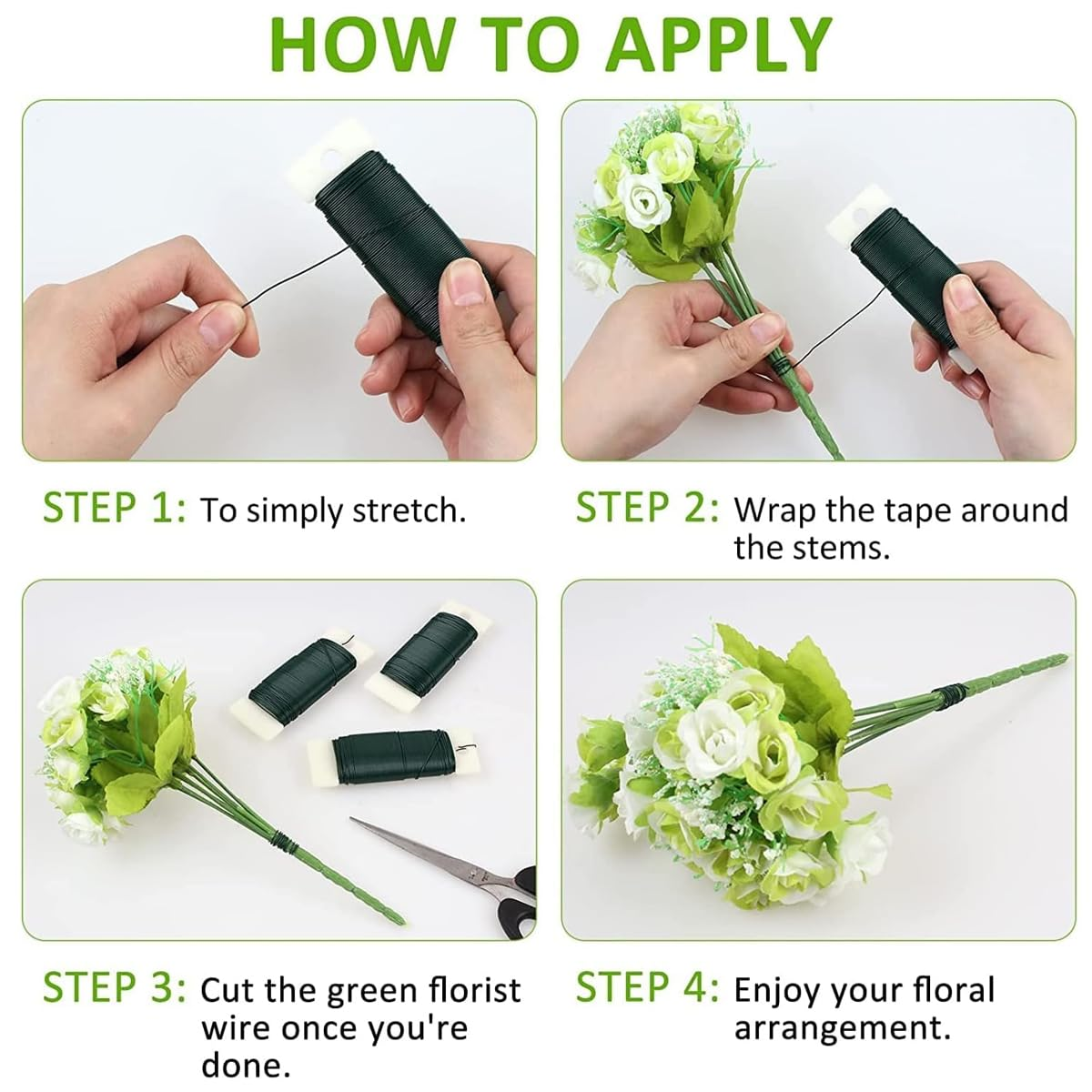 AIMALL 20 Rolls 0.7Mm X 35M Green Galvanized Wire, Durable Soft Binding Wire for Crafts, Christmas Decoration, and Floral Arrangements, Easy to Bend and Shape, 22 Gauge image number 5