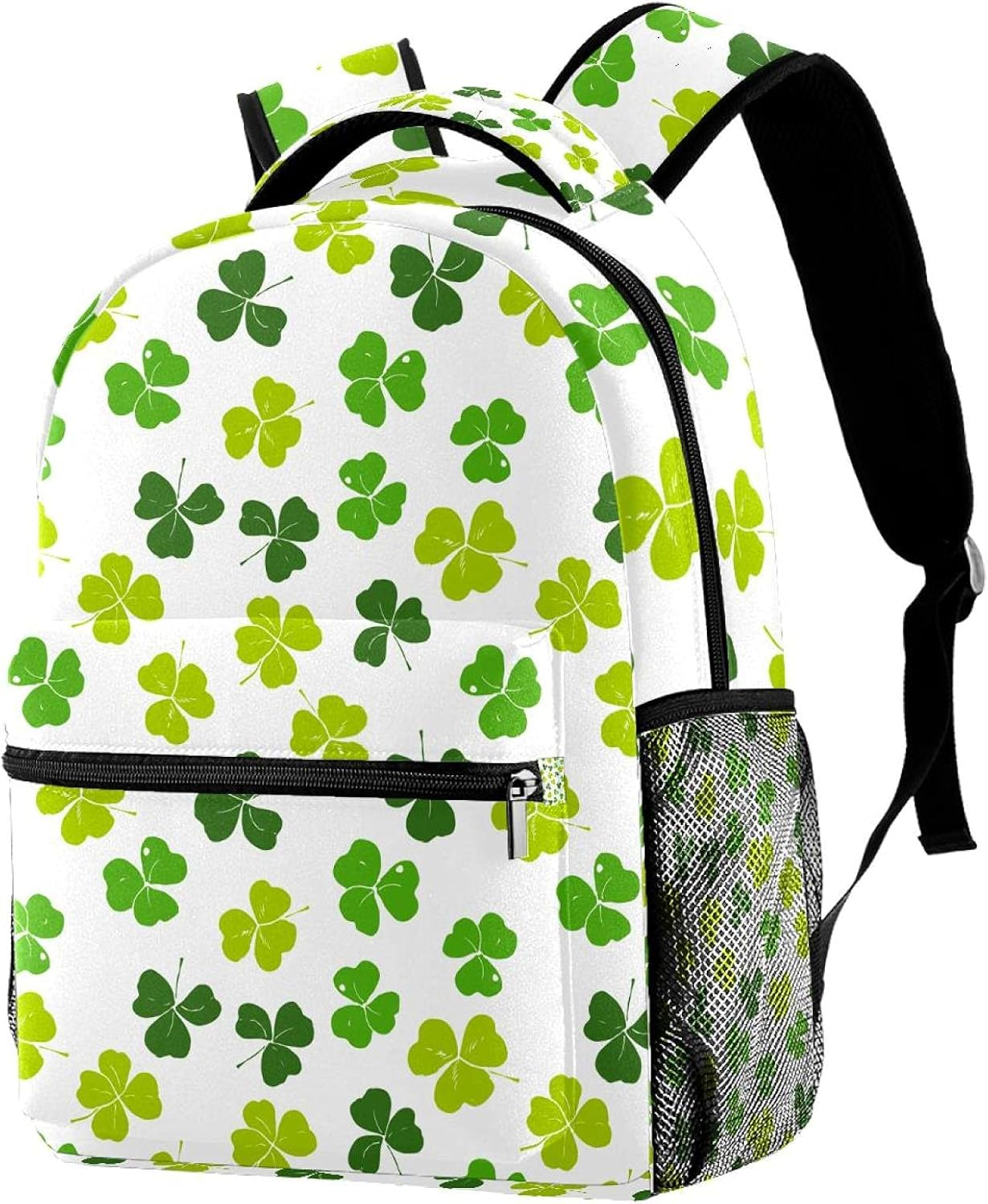 Lucky Clover Leaf Shamrock Backpack Students Shoulder Bags Travel Bag College School Tote Backpacks image number 2