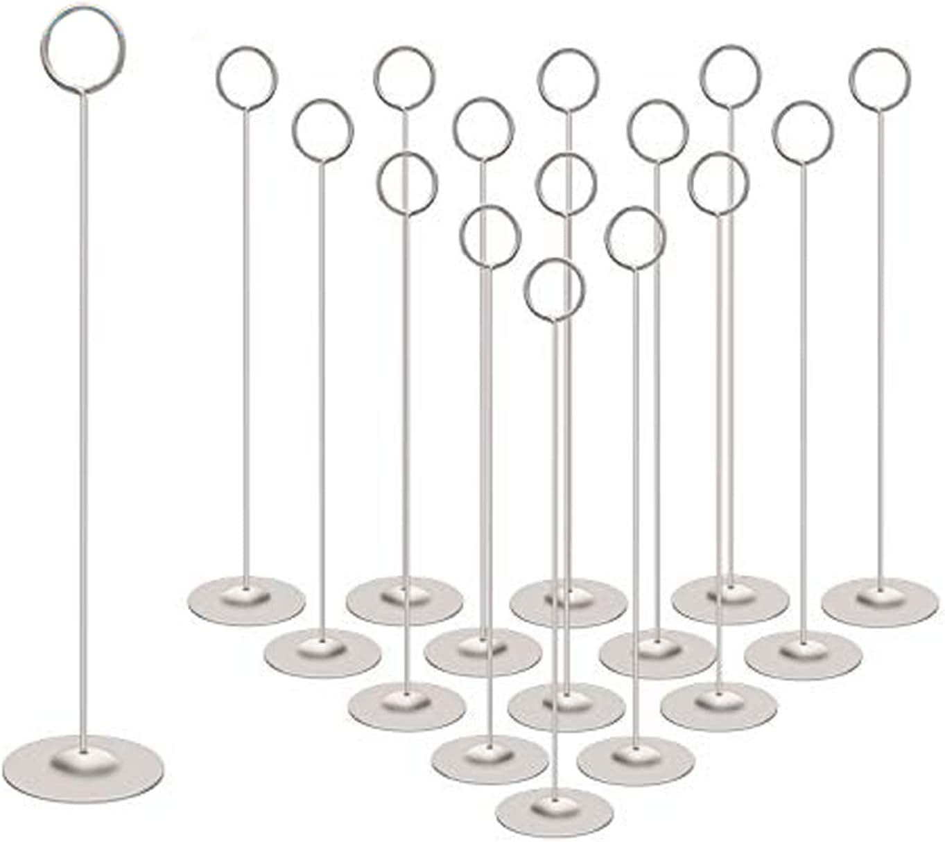 Urban Deco Place Card Holder Table Number Holder Wedding Card Holder 12 Inch Set of 16 for Restaurants Weddings Banquets (12" Silver Place Card Holder)