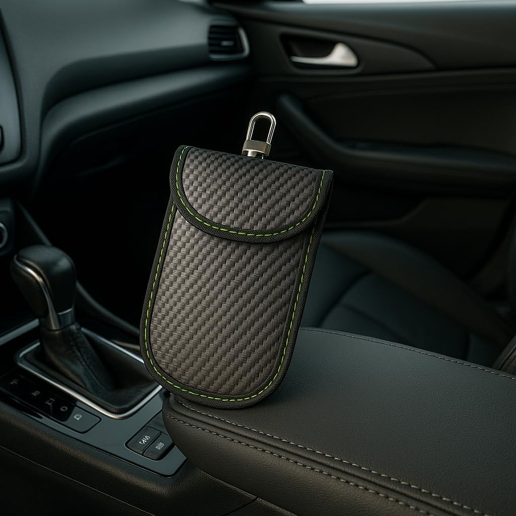 Faraday Bag for Key Blocker Bags 2-Pack - Anti-Theft Dual-Layer RFID Shielding Pouch for Car Keys & Credit Cards, Magic Seal Design, Faraday Key Fob Protector (3.8 &times; 8.0 In) (Dark Black) image number 3