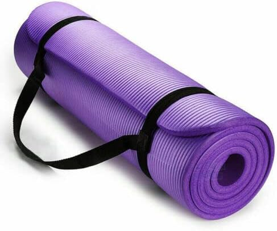AIMALL Non-Slip Yoga Mat, 10/15/20MM Thick NBR Foam Exercise Pad, Durable Pilates and Fitness Mat with Carry Strap, 72X24 Inches, for Home Gym and Workouts
