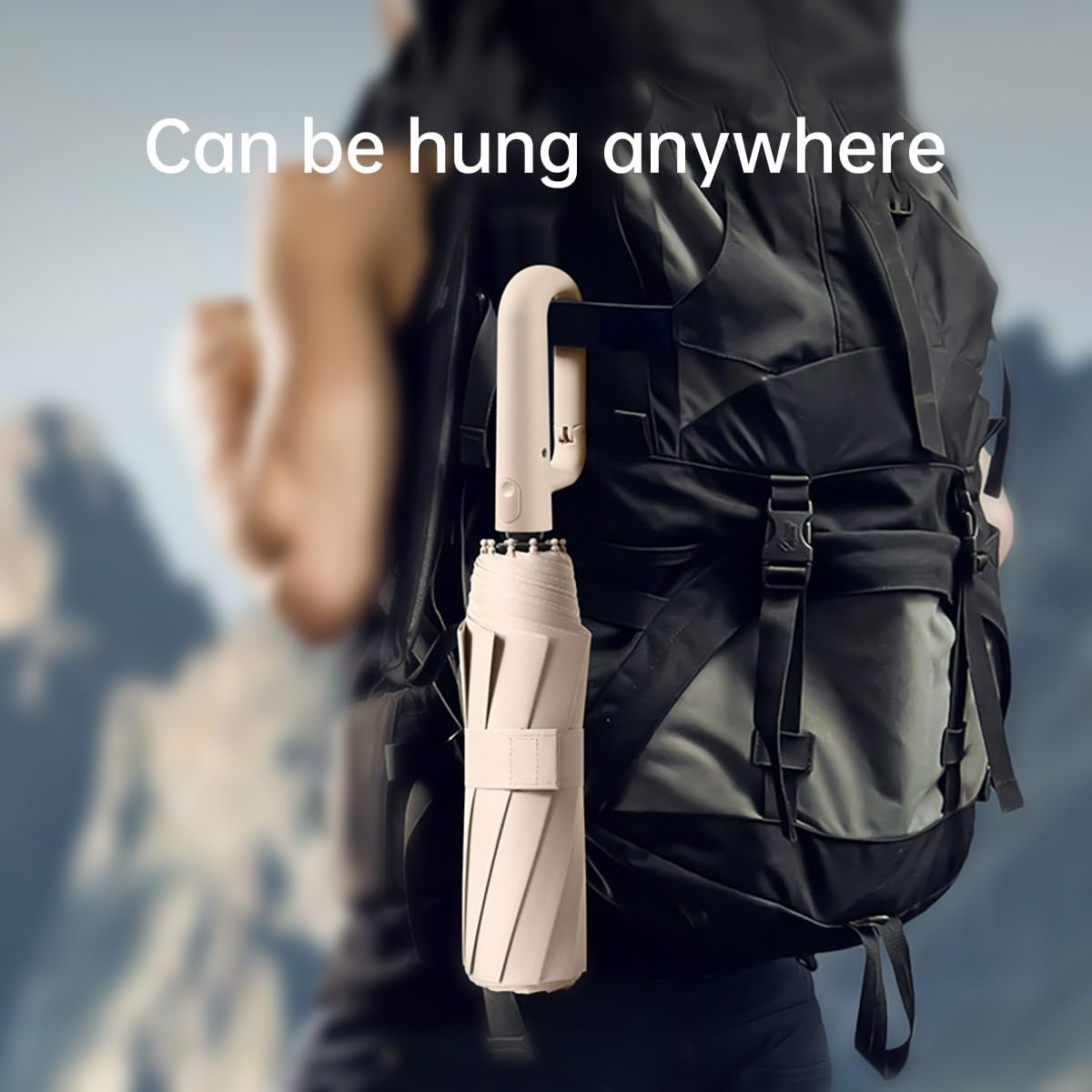 AIMALL Lightweight Auto-Open & Close Umbrella with UV Protection and Durable Design, Portable Sun and Rain Protection with Carabiner, 48.82 Inch Diameter