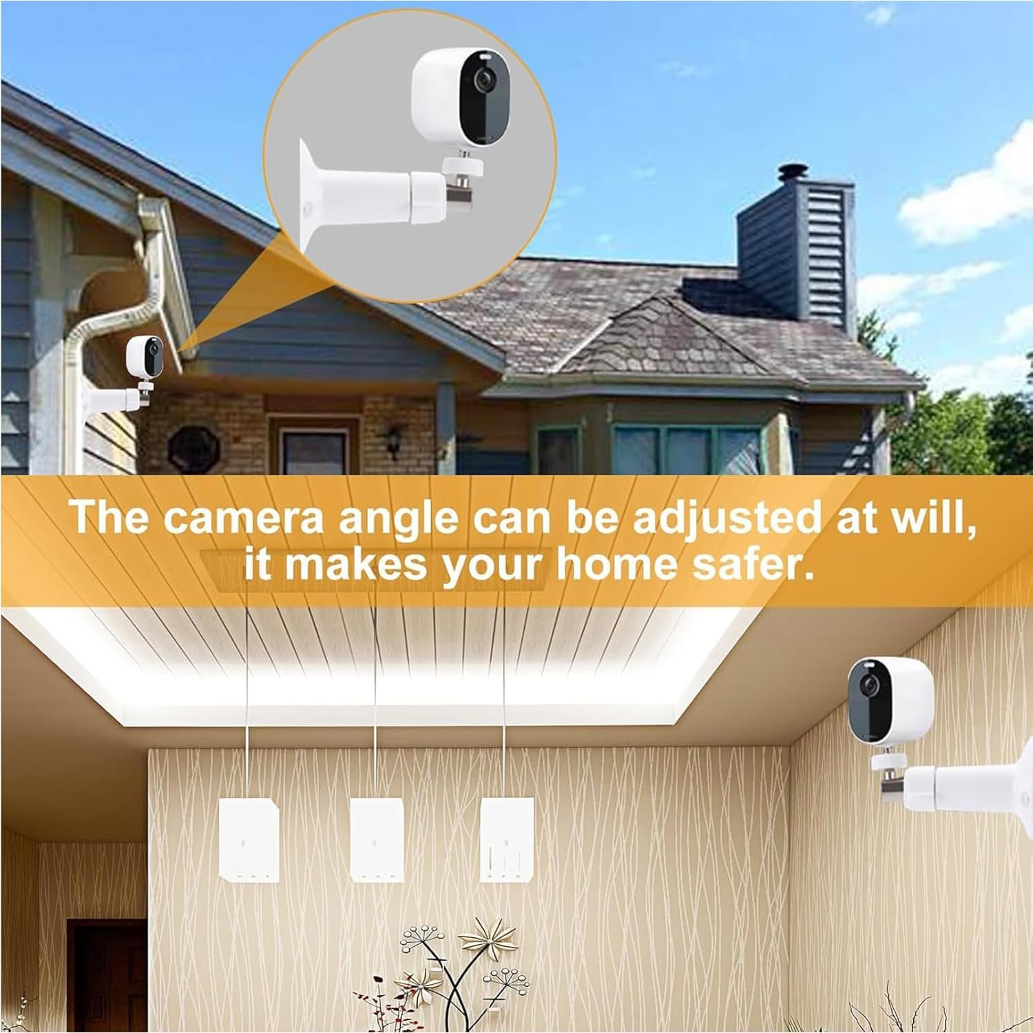 Lyfengdeam 2 Pack Wall Mount Compatible with Wyze Cam Pan V3 & Wyze Cam V4/V3 & Wyze Cam Outdoor/Indoor, 360 Degree Swivel Adjustable Bracket for Wyze Cam and Other Camera with Same Interface (Black) image number 2