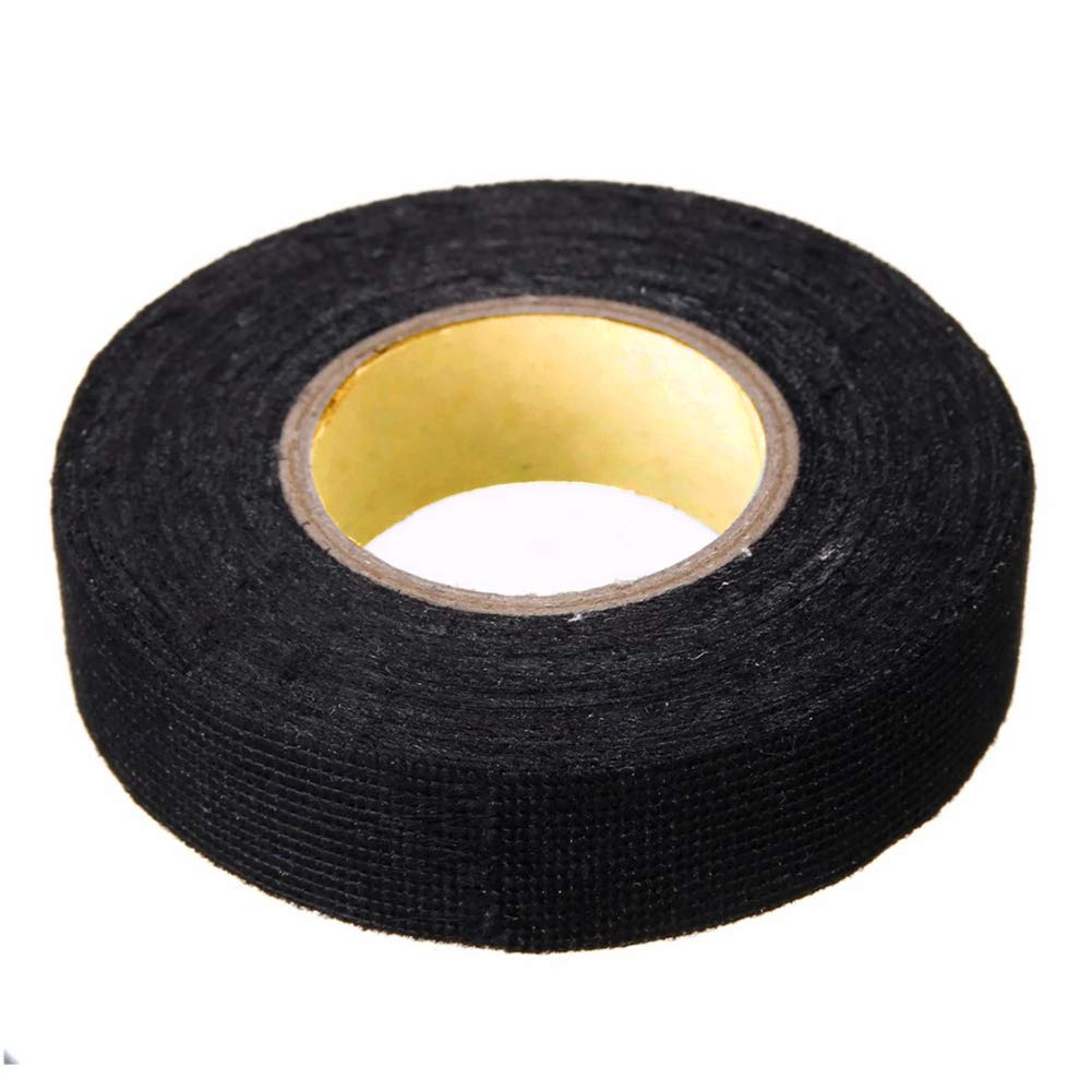 Wiring Harness Cloth Tape,Morechioce Car Waterproof Tape Noise Reduction Car Wiring Harness Tape Electrical Insulation Tape Heat-Resistant Adhesive for Car Motorcycle 25M X 3Cm,Black image number 4