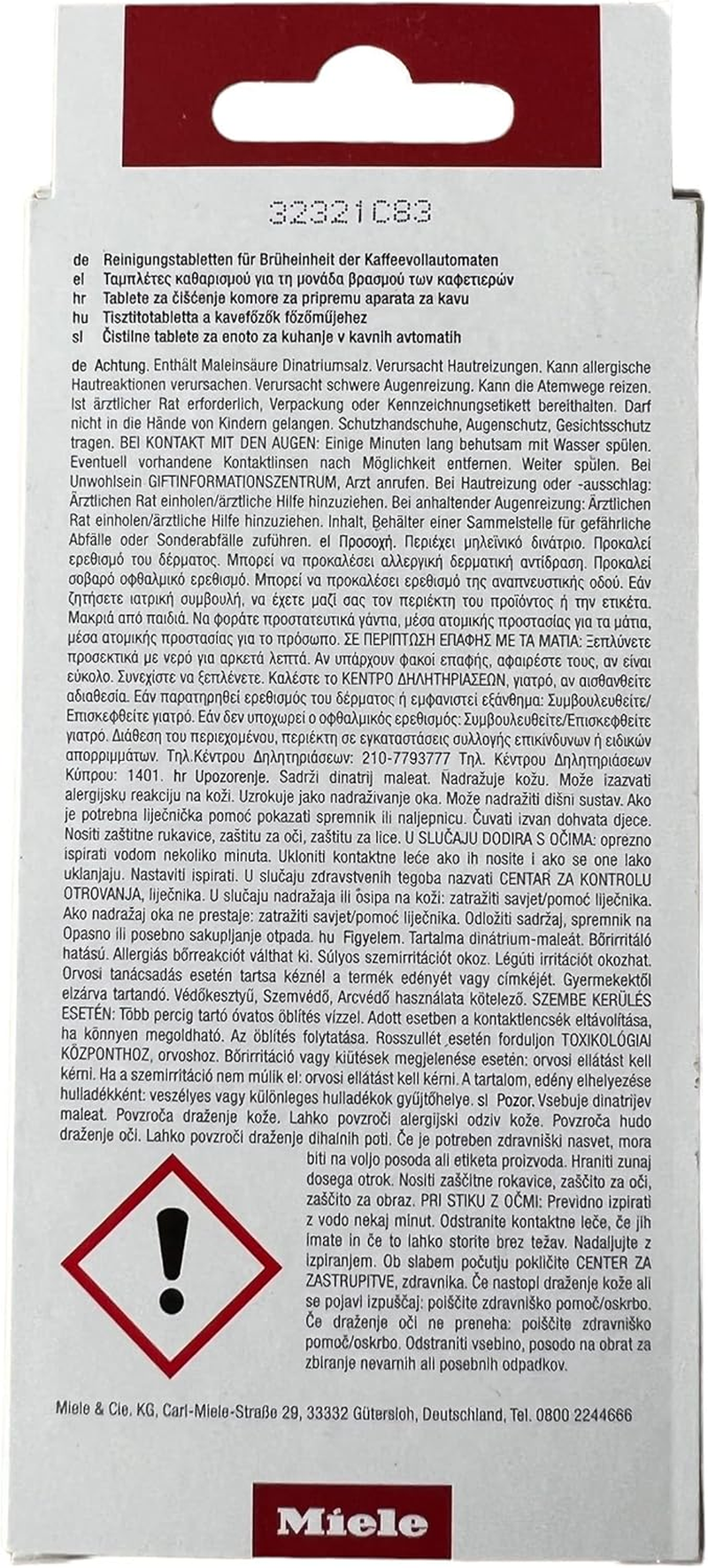 Miele Cleaning Tablets for Fully Automatic Coffee Machine, 10 X 2.8 G, No. 11201230