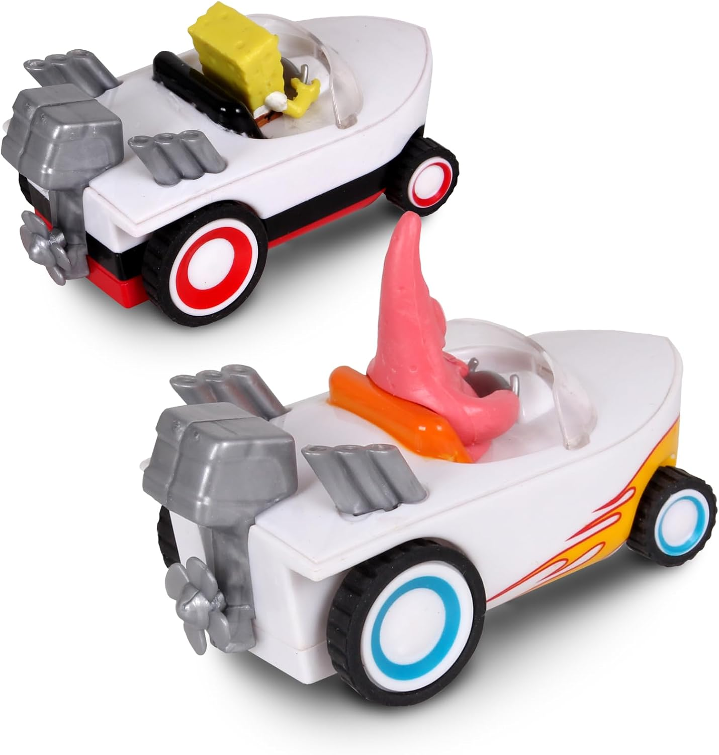Spongebob Squarepants Pull Back 2PK Spongebob & Patrick Hot Rod Boats, Pull Back and Watch Them Zoom, No Batteries, No Controls, No Hassle, Fun&ndash;Fast&ndash;Portable, Great Gift, Official Nickoledeon Licensed image number 3