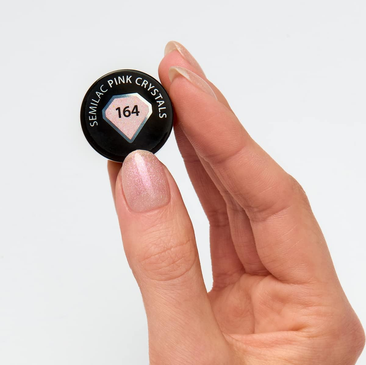 164 UV Nail Polish Hybrid Semilac Pink Crystals 7 Ml - 164 Pink Crystals image number 3