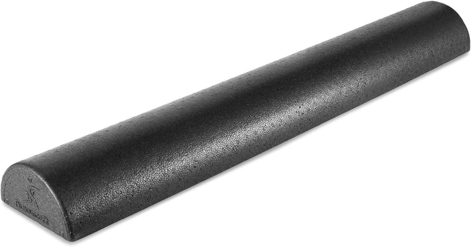 Prosourcefit High Density Foam Rollers 12 - Inches Long. Firm Full Body Athletic Massager for Back Stretching, Yoga, Pilates, Post Workout Trigger Point Release, Black