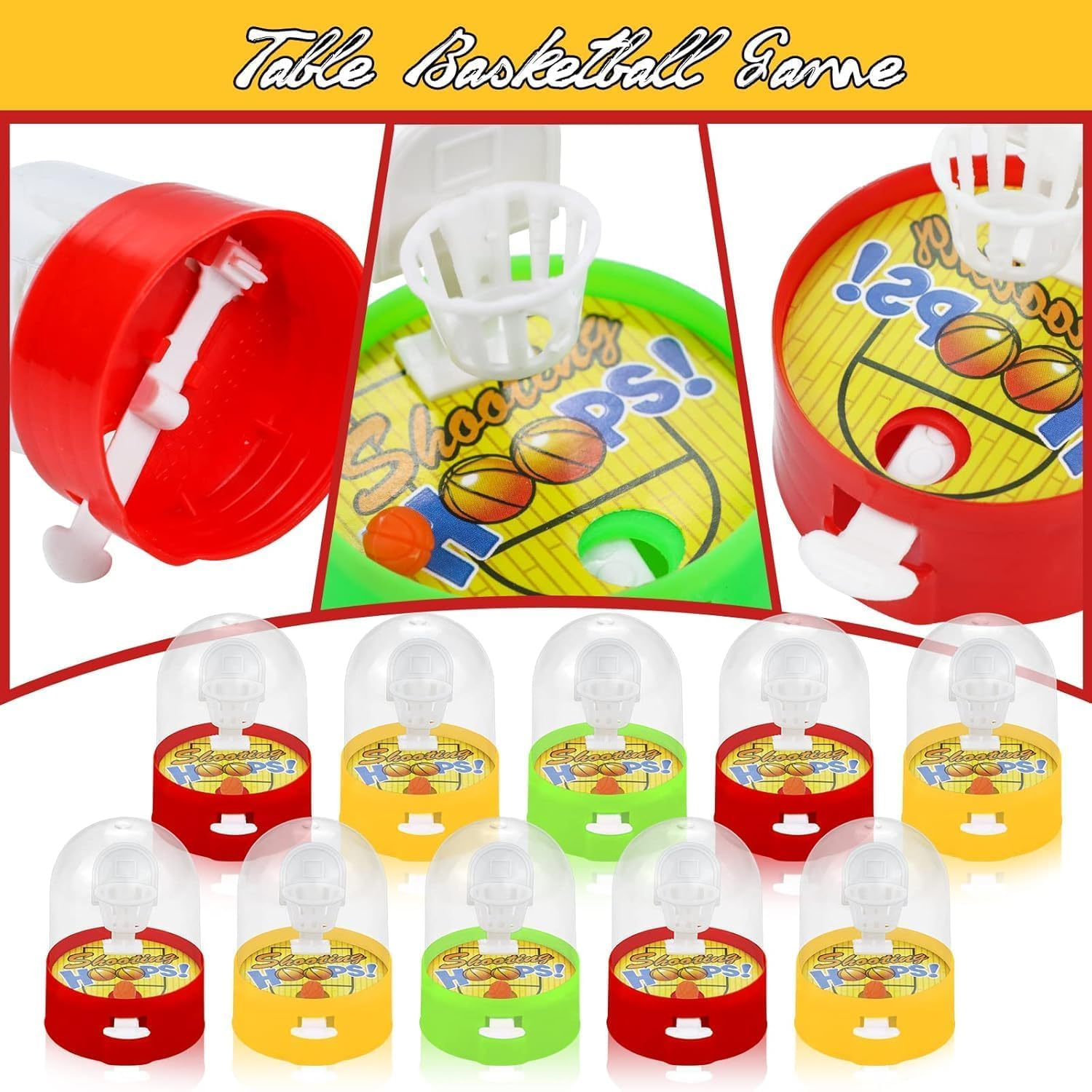 Basketball Mini, 20 Pieces Mini Flipper Desktop Basketball Game Finger Basketball, Mini Basketball Finger Shooting Toy for Children and Adults, Birthday Party Bag (Random Colour) image number 5