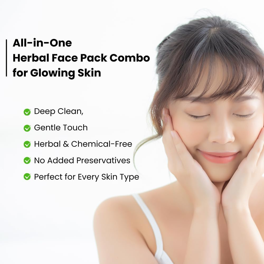 Hebhac Herbs Skin Care Combo: Sandalwood, Multani Mitti, Kasthuri Manjal, Rose Petal & Orange Peel Powder | Natural & Preservative-Free image number 4