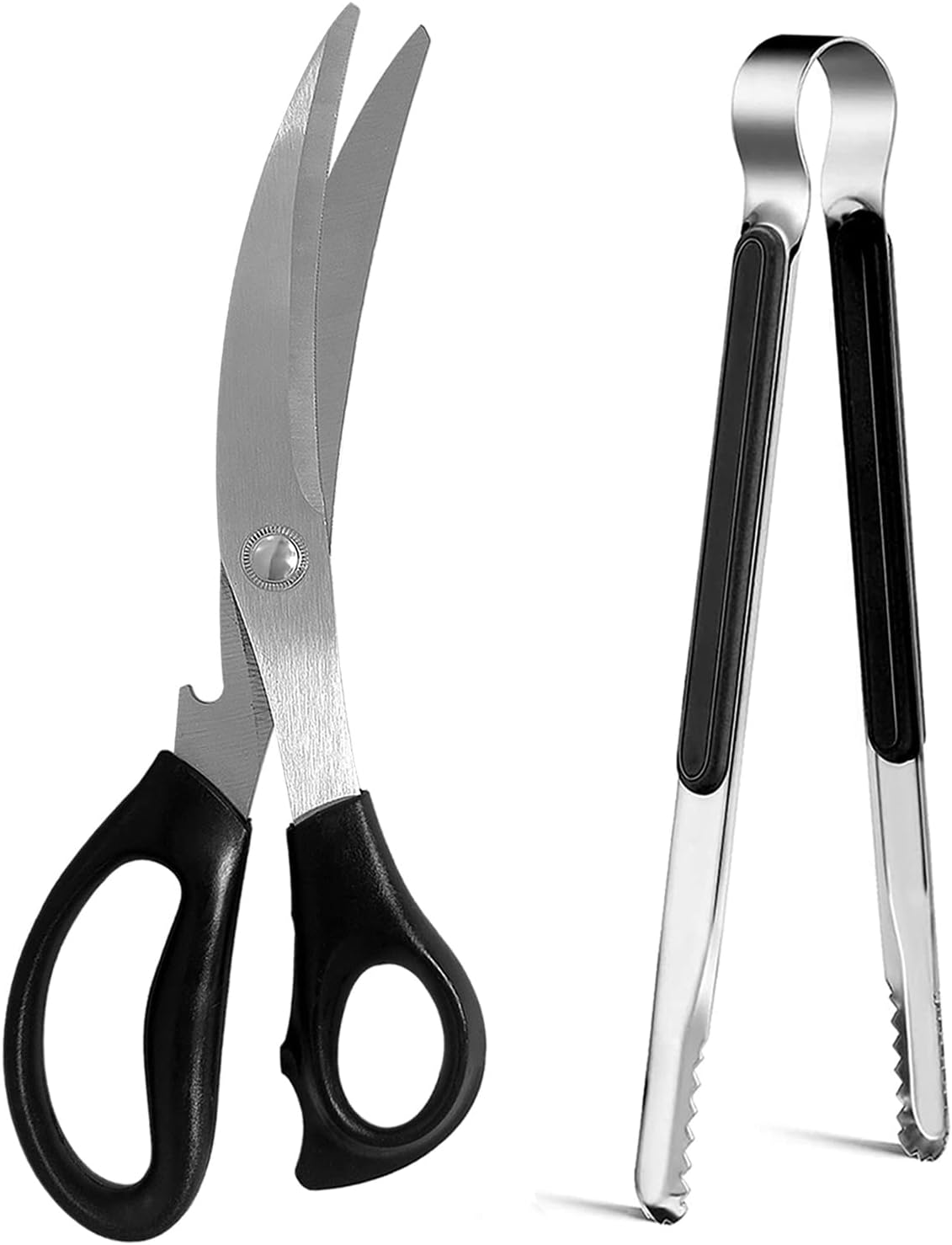 Kitchen Shear Multifunctional Stainless Steel Kitchen Tongs Scissors Set Sharp and Durable Suitable for Poultry Scissors and Food Scissors image number 2