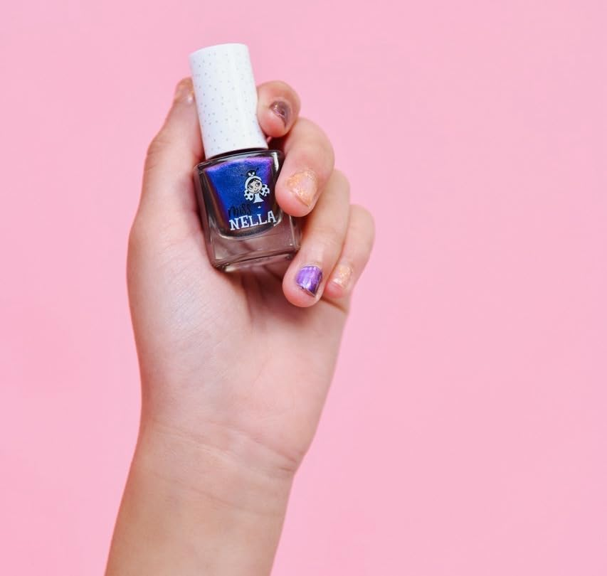 Miss Nella Galactic Unicorn Peel-Off Nail Polish Specially for Kids Purple Peel-Off Formula Non-Toxic, Water Based and Odourless
