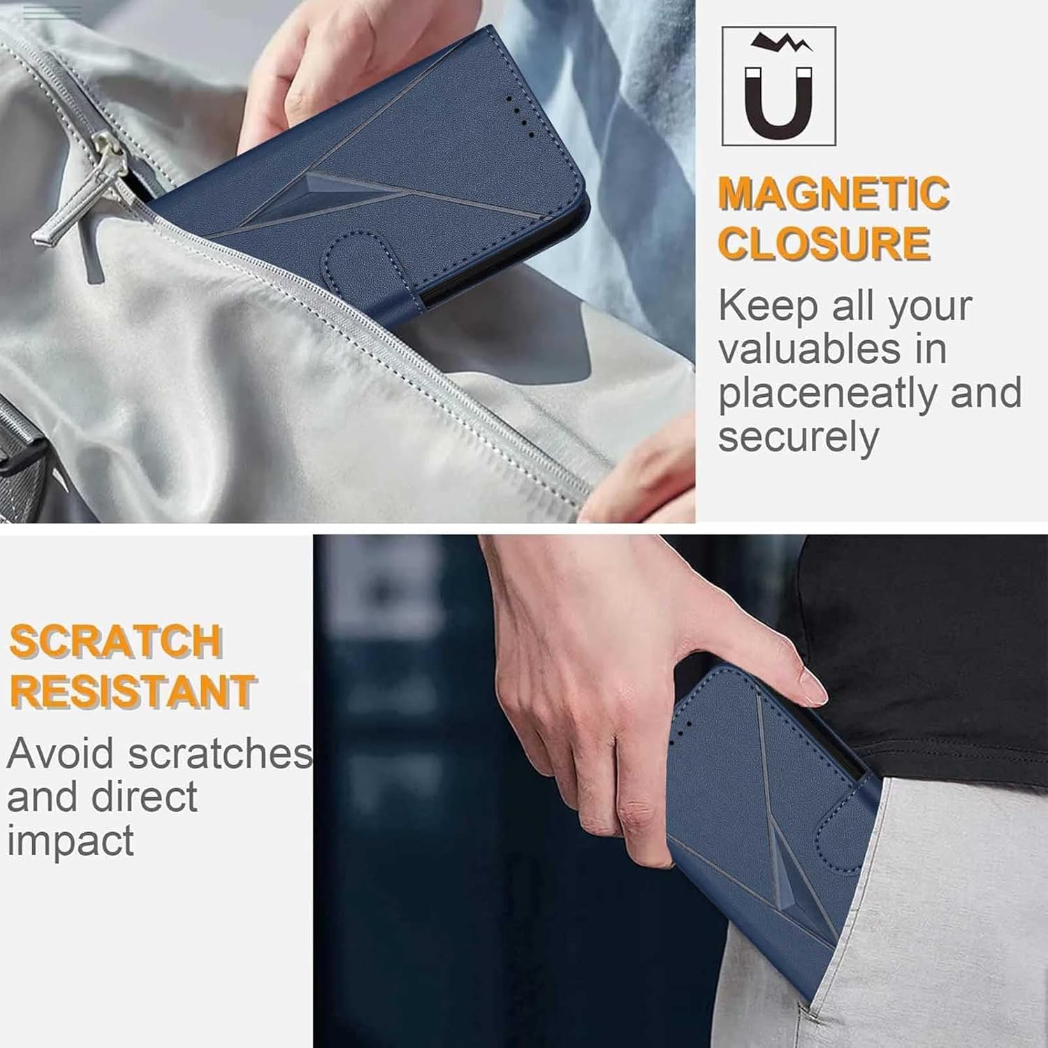 GOGME Case for Oneplus Nord CE5 - Mobile Phone Case with Magnetic Closure, Protective Wallet Function, Multi-Angle Stand & Full Protection - Gold - Gold image number 5