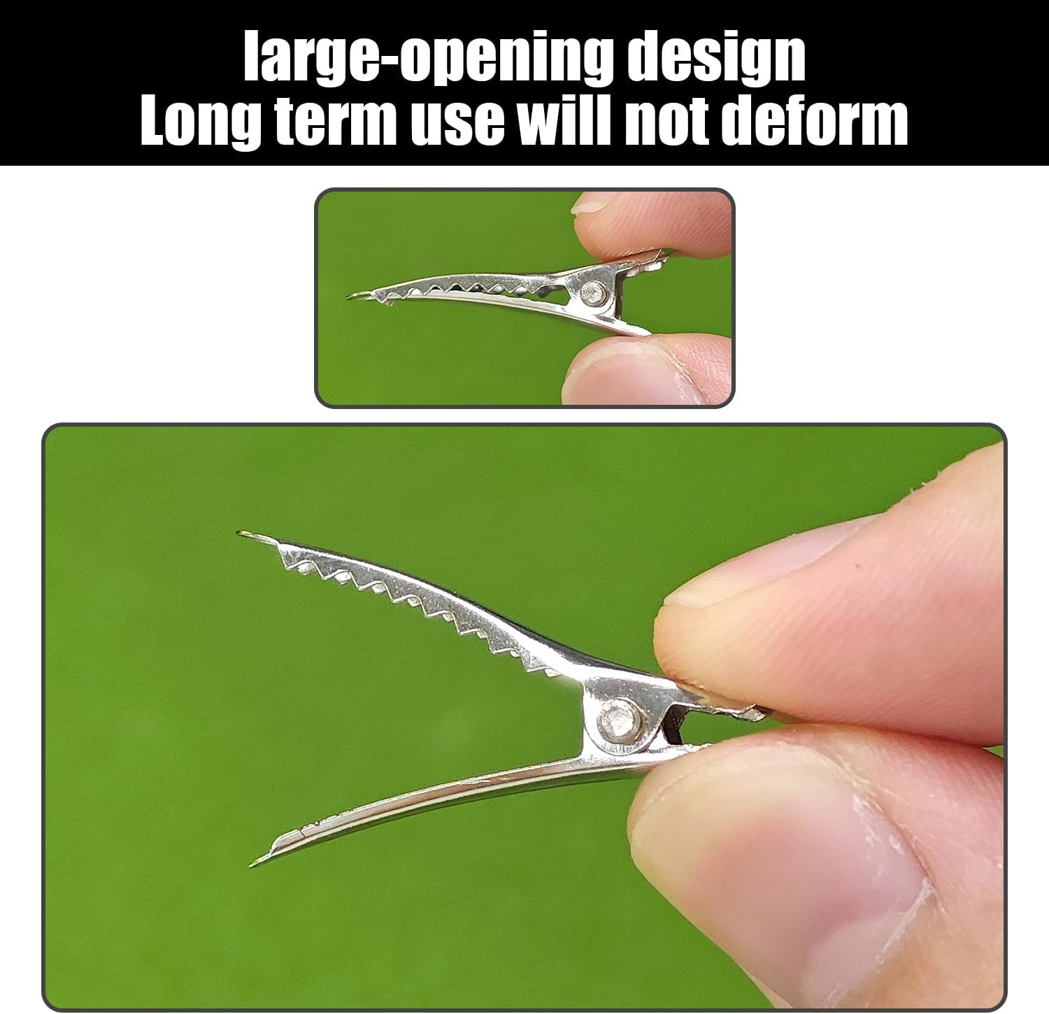 Pack of 200 Lace Mouth Clips, Simple Metal Hair Accessories, Broken Hair Finishing Clips, Handmade Hair Accessories, Snack Storage Clips image number 1