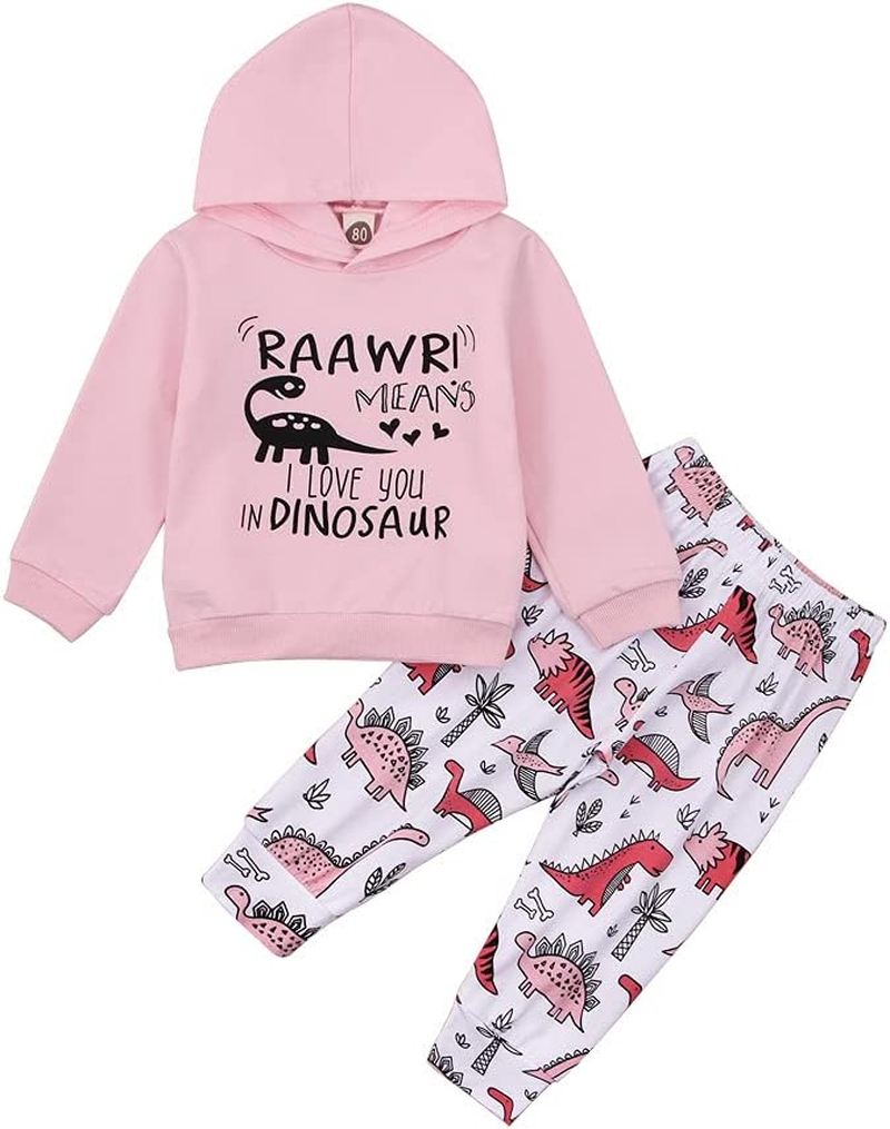 Toddler Baby Girls Outfits Long Sleeve Tops and Floral Pants 2Pcs Fall Winter Clothes Set