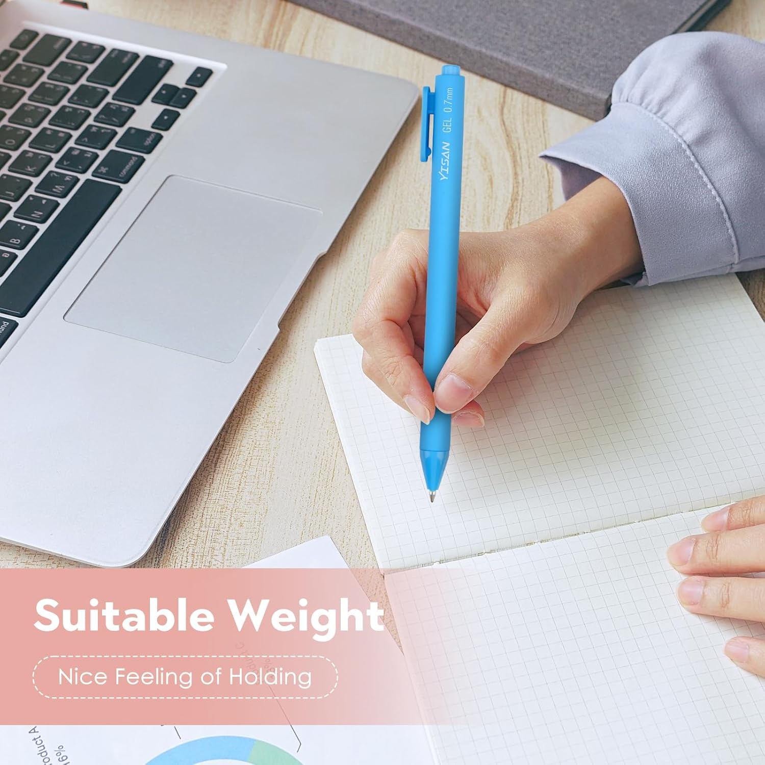 YISAN Gel Pens,0.7Mm 12 Color Ink,Fast Drying Roller Ball Pens Set,Smooth Writing for Journaling and Note Taking,71044 image number 5