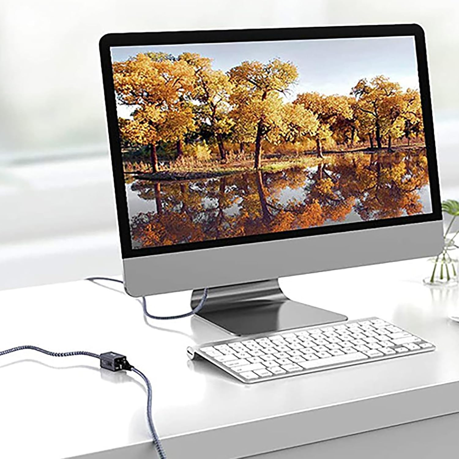 Tunghey Nylon Braided Ethernet Extension Cable Cat6 LAN Cable Extender Cat 6 RJ45 Network Patch Cord Male to Female Connector for Router Modem Smart TV PC Computer Laptop (3M) - 1.8M image number 5