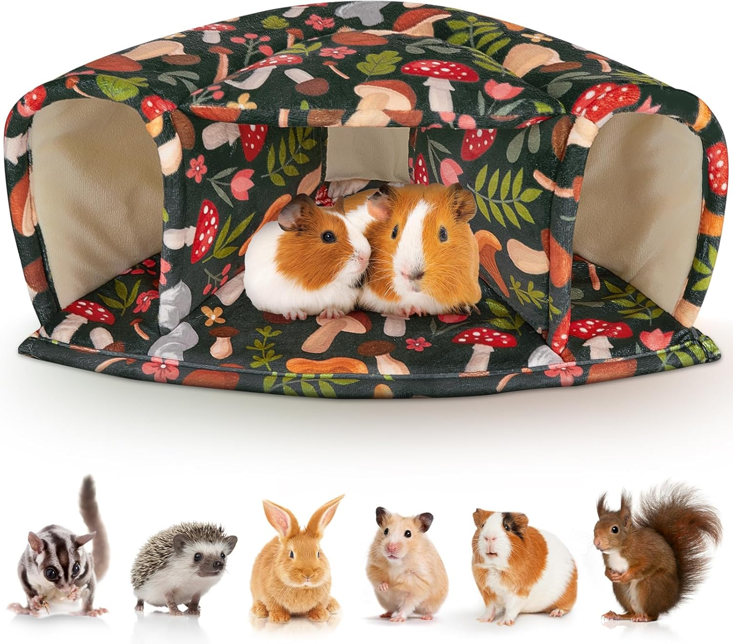 Guinea Pig Bed Small Animal Hideout House Warm Guinea Pig Tunnel Washable for Small Pet Hamster,Chinchilla,Bunny - Blue image number 3