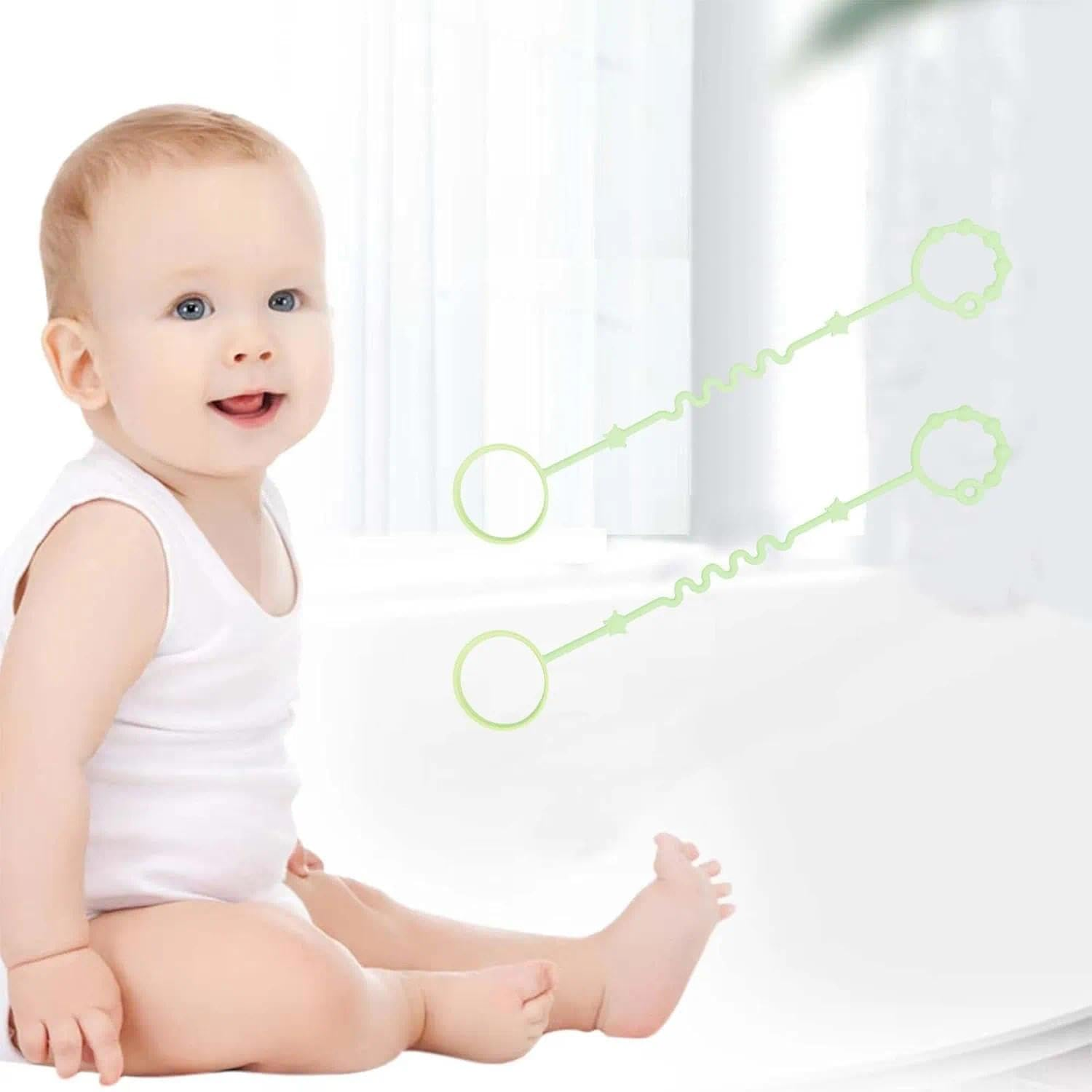 (2 Pcs) Sippy Cup Strap Keep Bottles and Sippy Cups off the Floor, Sippy Cup Holder Strap Suitable for High Chairs, Strollers and Water Bottles- Dishwasher Safe image number 4