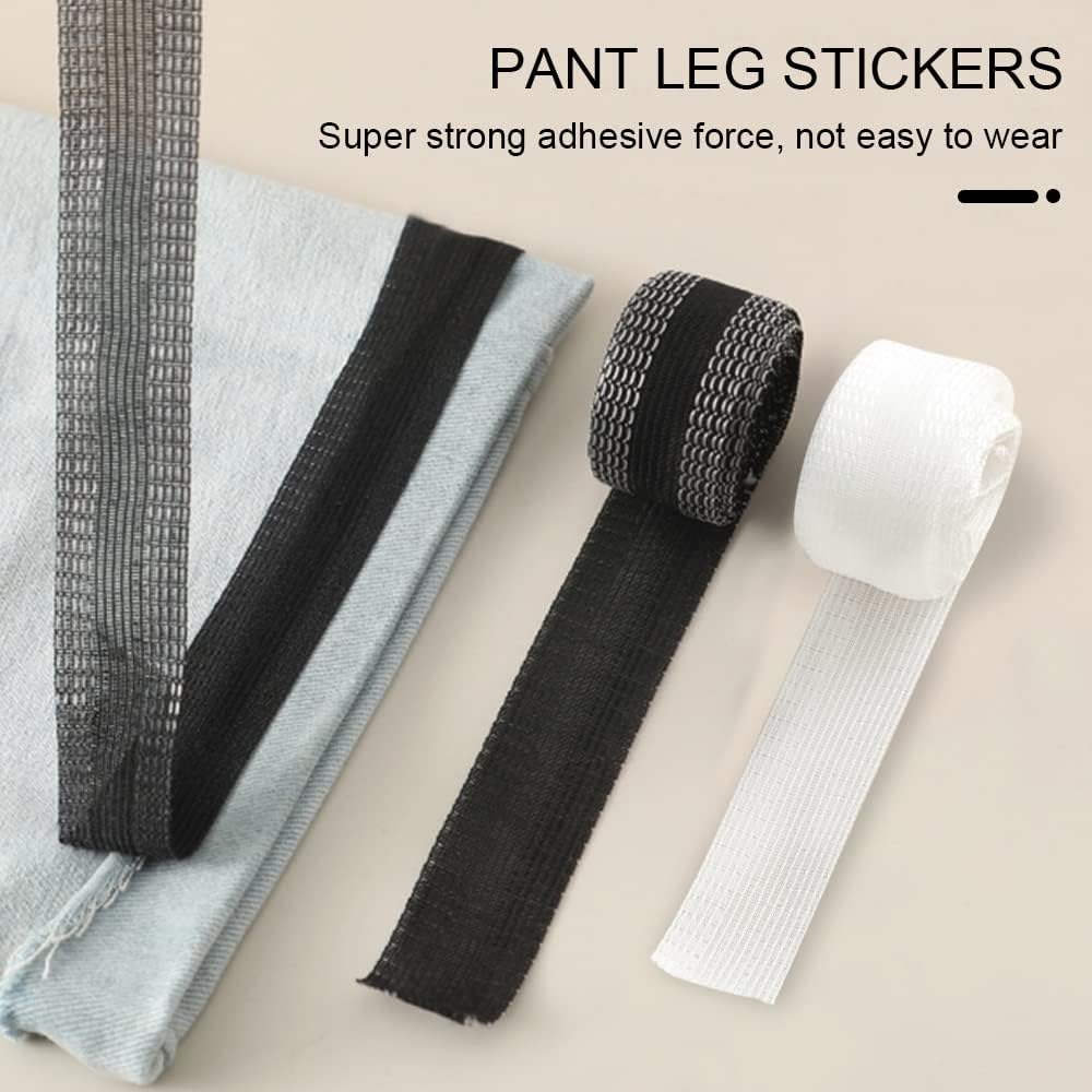 10M Self-Adhesive Pants Mouth Paste, Permanent Iron-On Hem Clothing Tape, Fabric Fusing Tape for Clothes, Black - Black image number 5