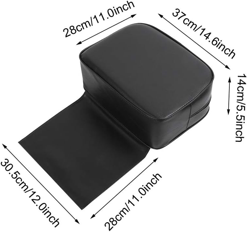 Hair Salon Barber Chair, PU Leather Thickened Child Booster Seat, Boat Booster Seat for Driver, Hair Cutting Styling Beauty SPA Equipment for Home Salon Barber Shop (Black) (Black) image number 4